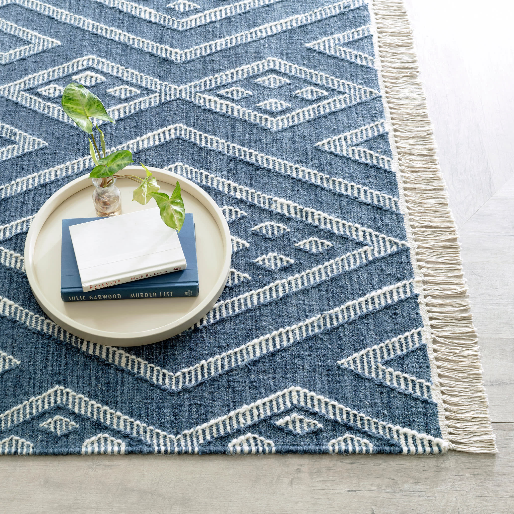 Healy Blue Handwoven Wool Rug