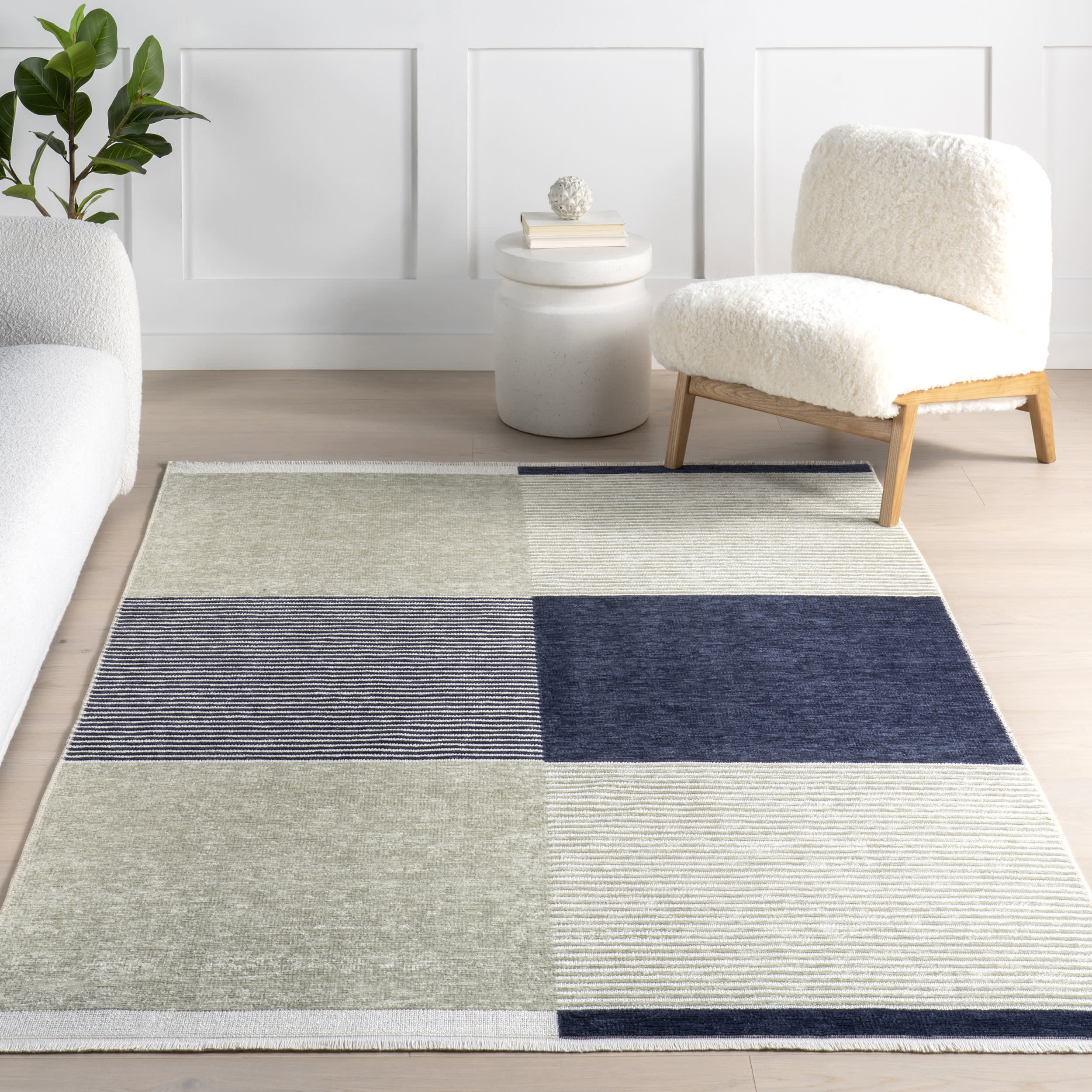 Skye Color Block Reversible Washable Rug | Multicolor