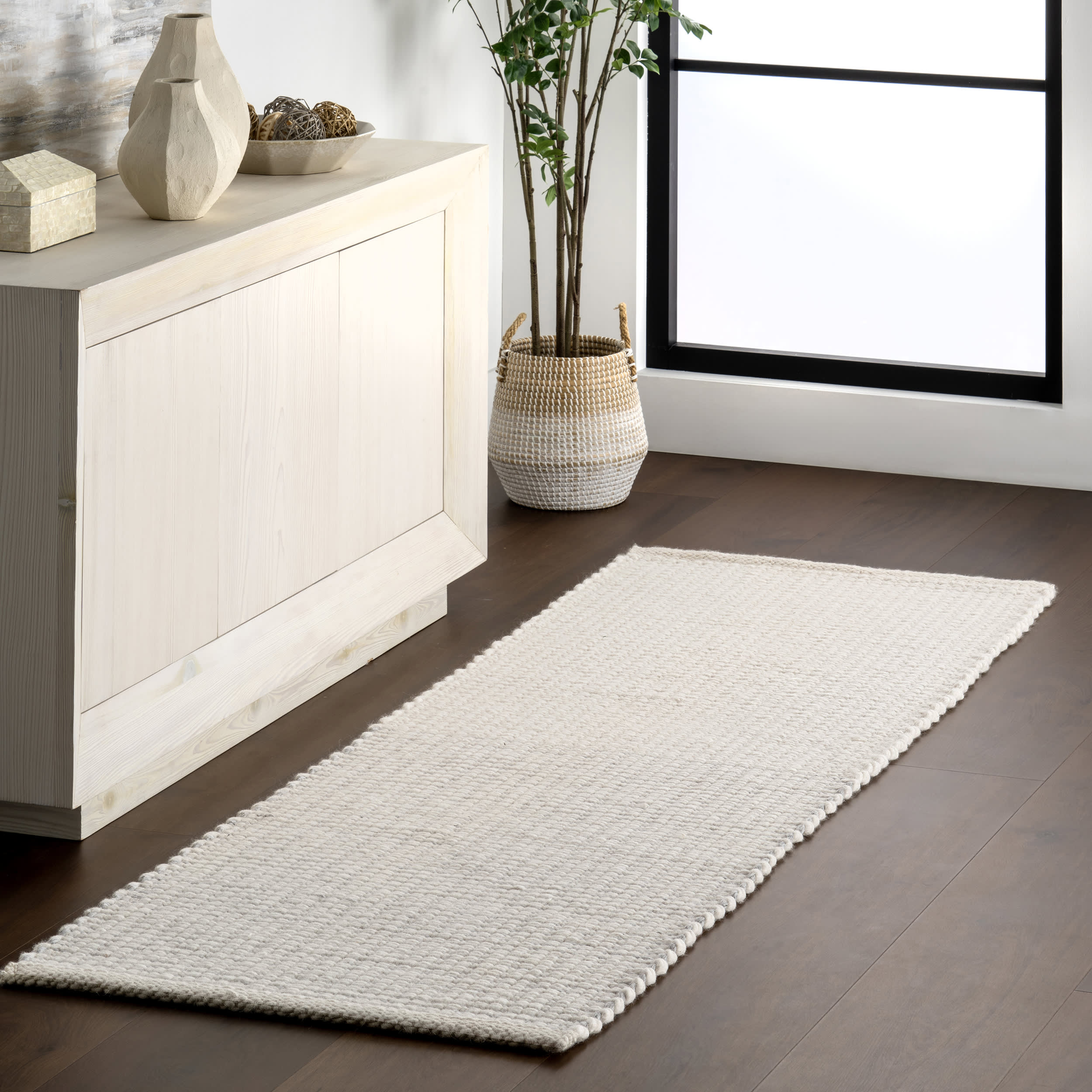 Zya Handwoven Chunky Wool Rug | Ivory