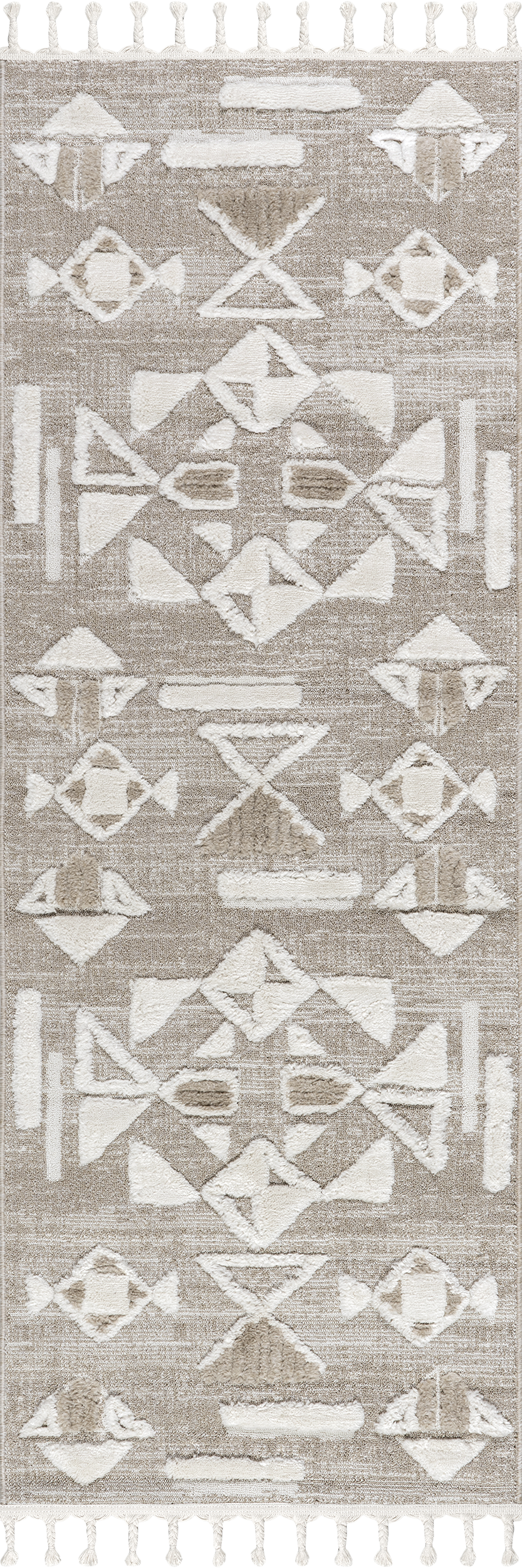 Eden Southwestern Tasseled Rug | Light Beige