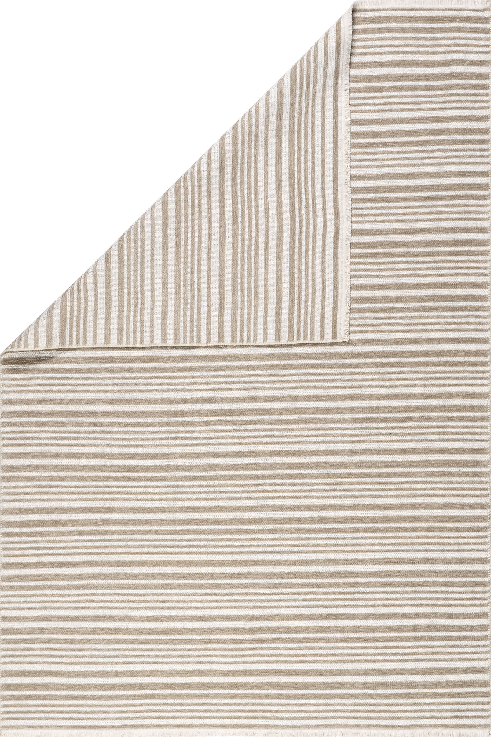 Melany Striped Reversible Washable Rug | Taupe