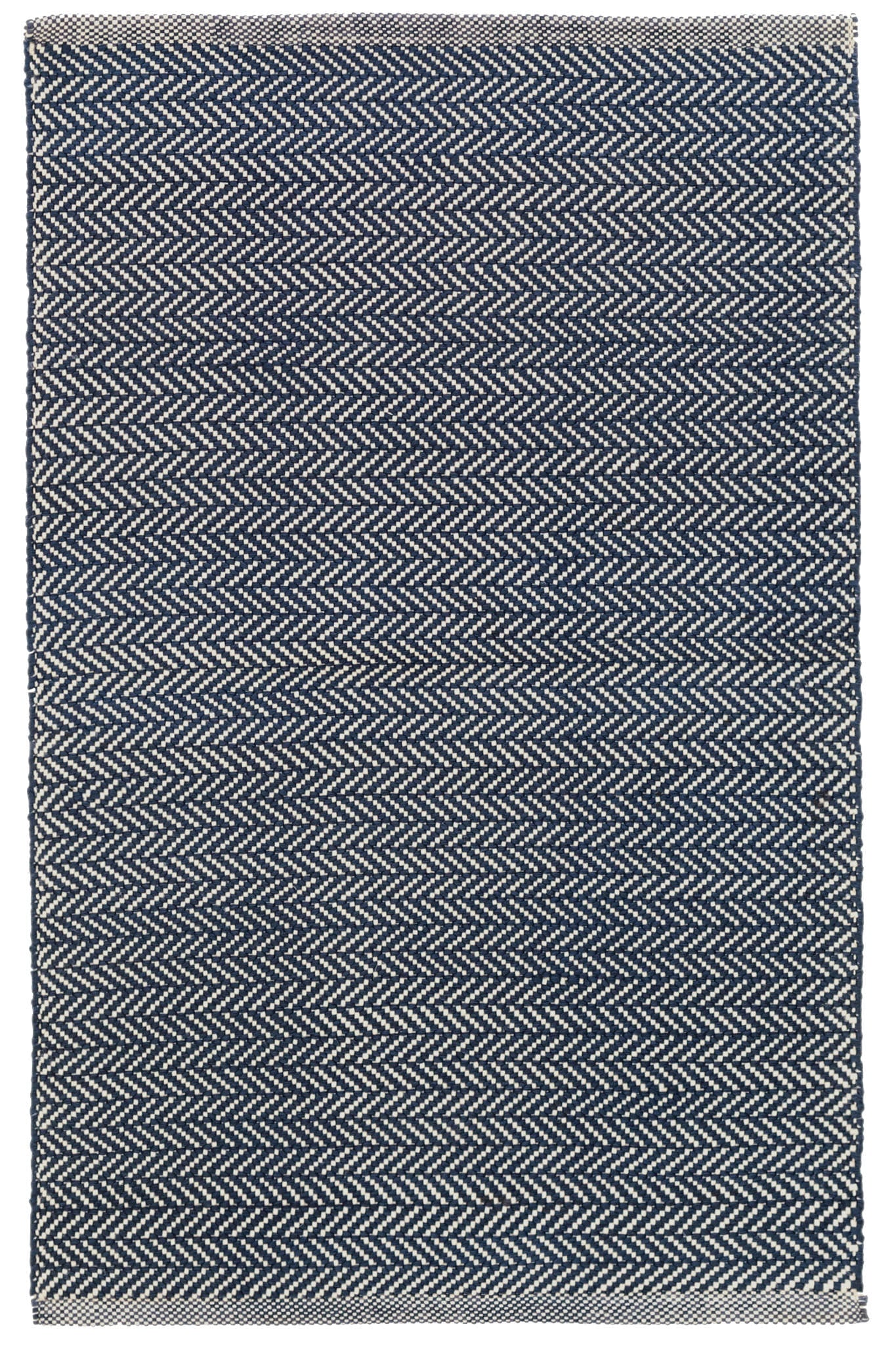 Herringbone Indigo Handwoven Cotton Rug