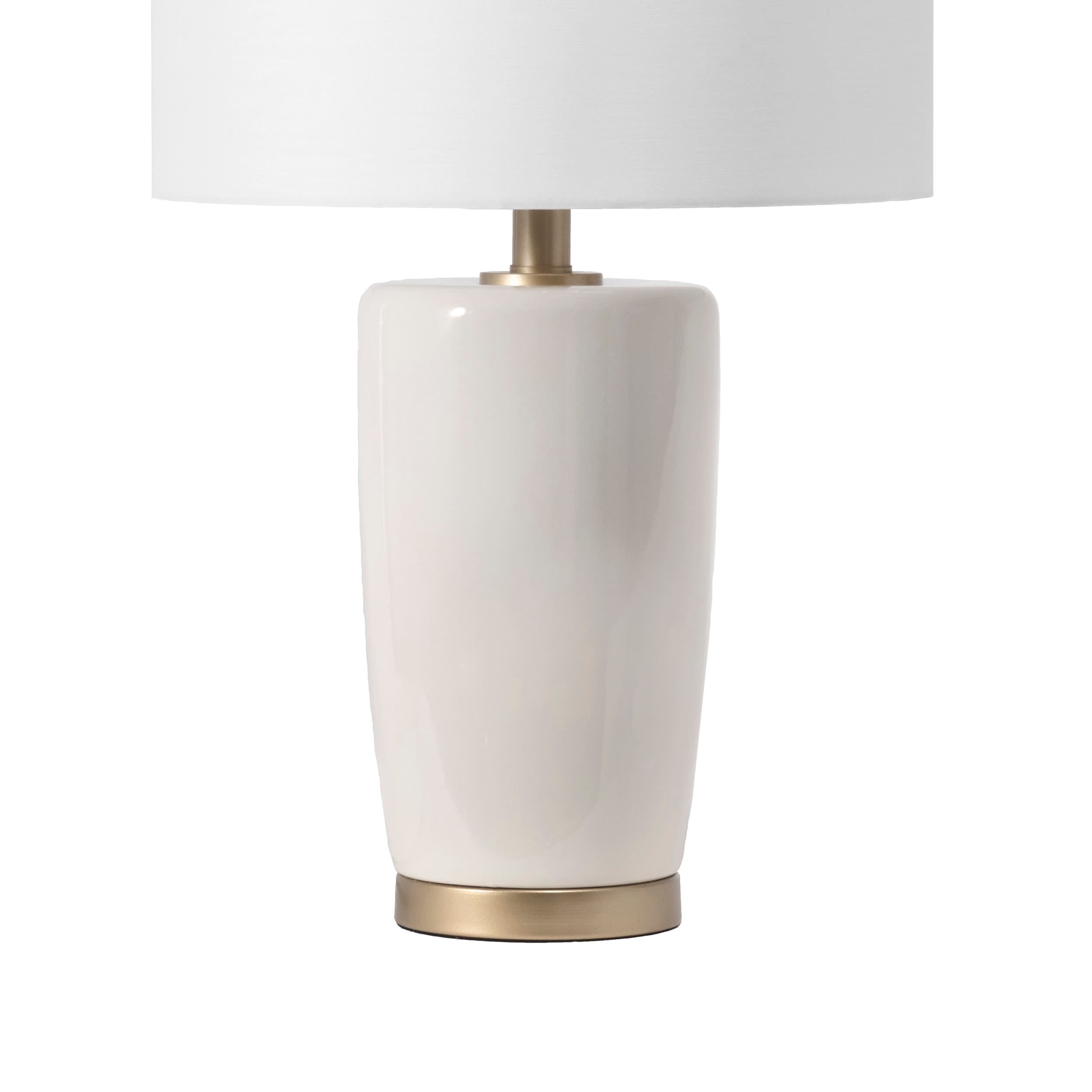 24-inch Glazed Ceramic Vase Table Lamp | Cream