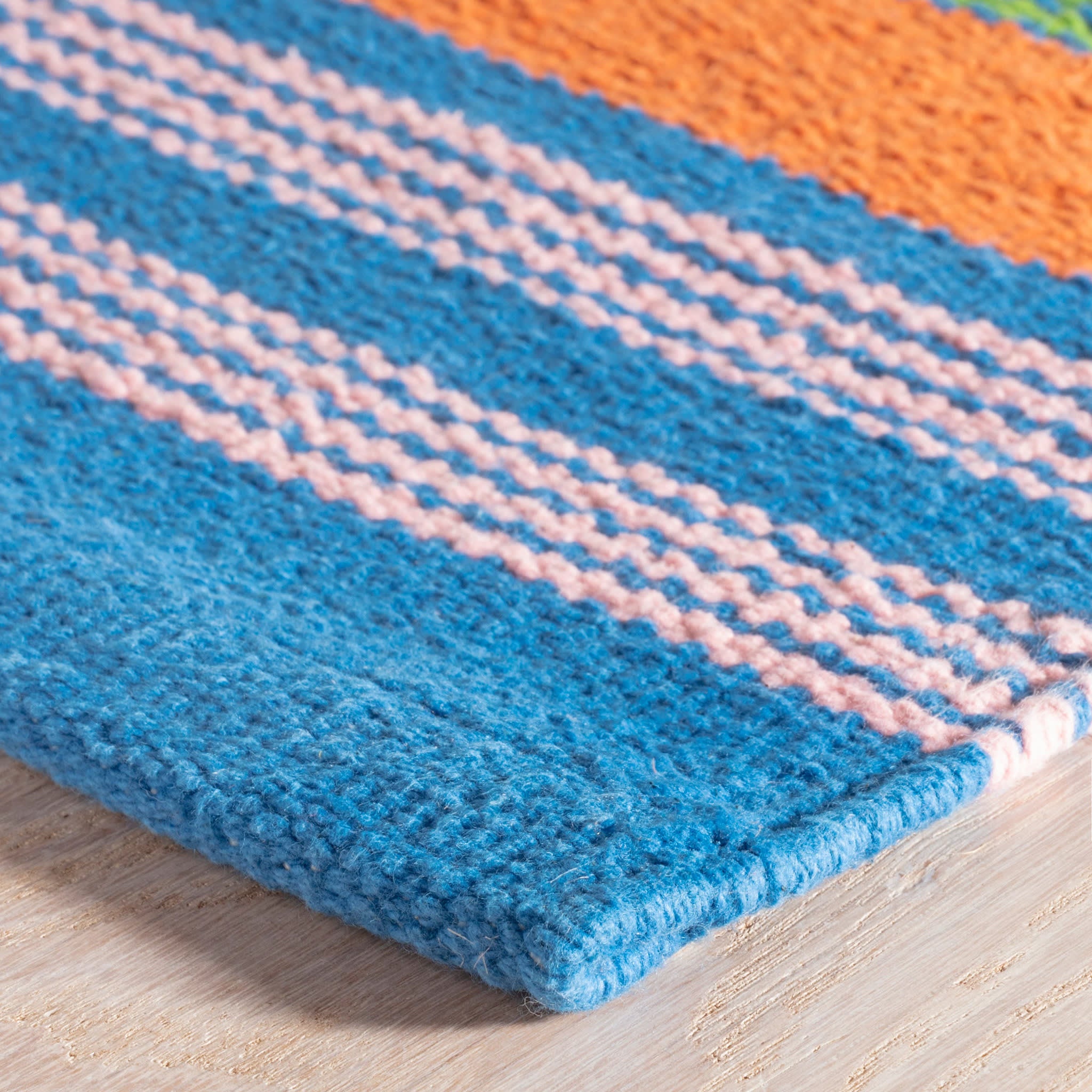 Wavy Stripe Multi Handwoven Cotton Rug