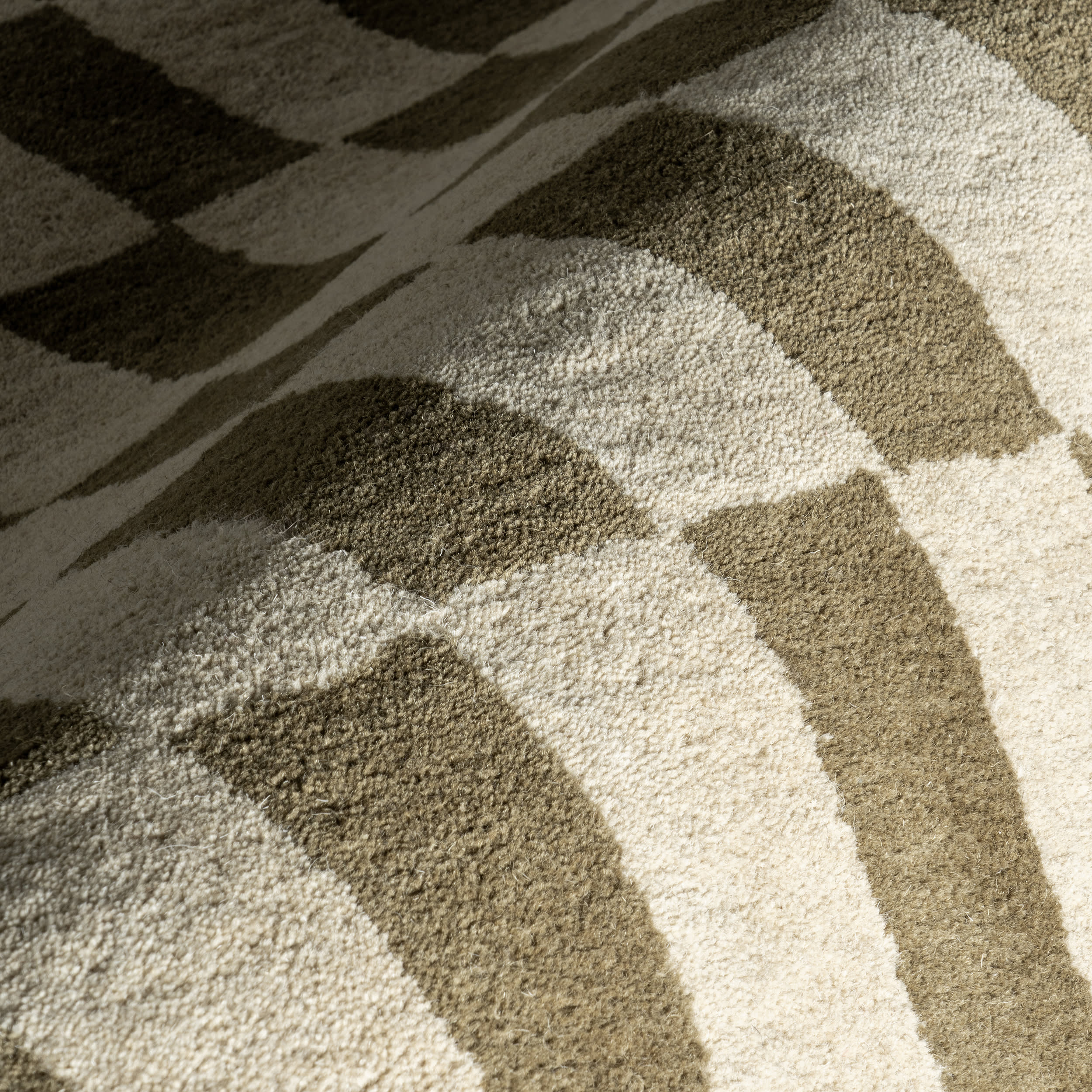 Kai Checkerboard Wool Rug | Olive