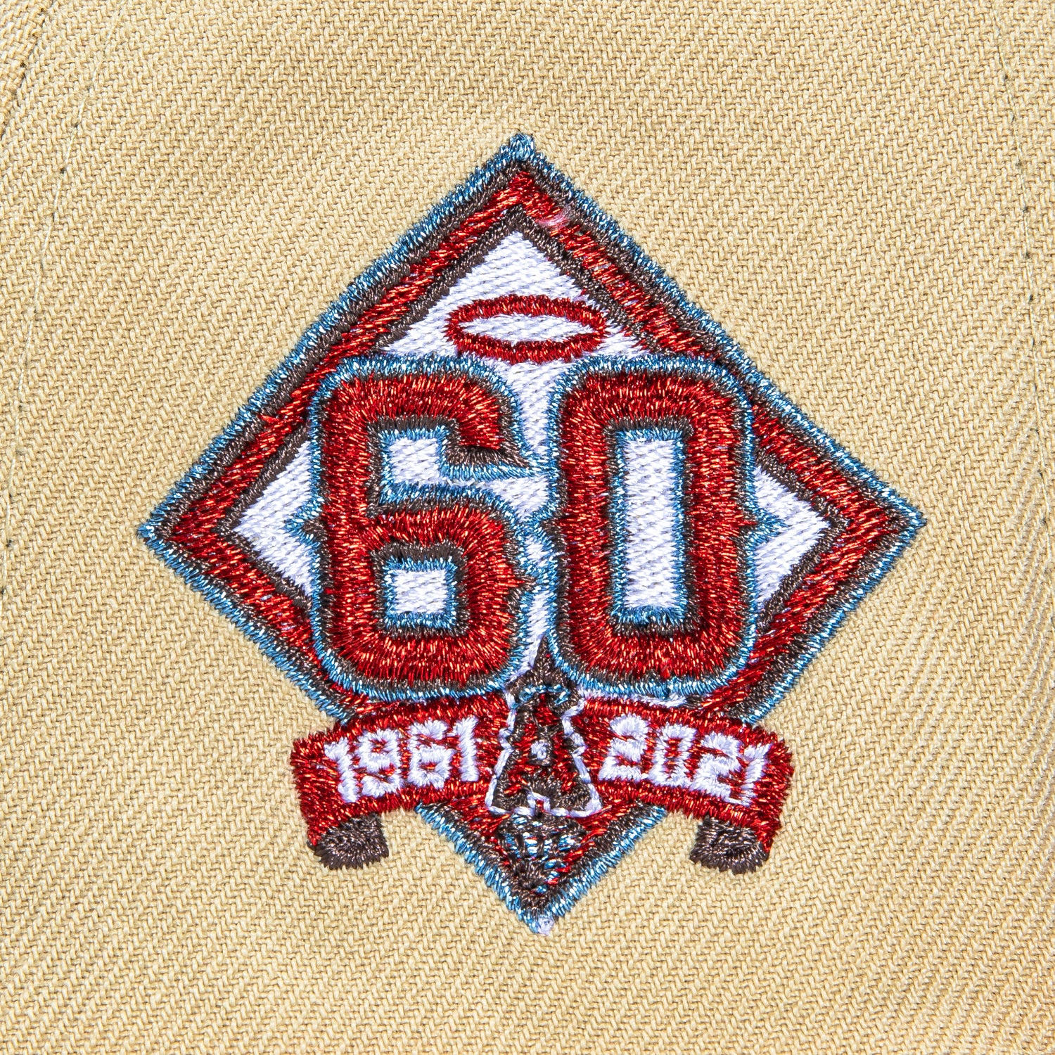 New Era 59Fifty Horror Pack Los Angeles Angels 60th Anniversary Patch Hat - Tan, Red