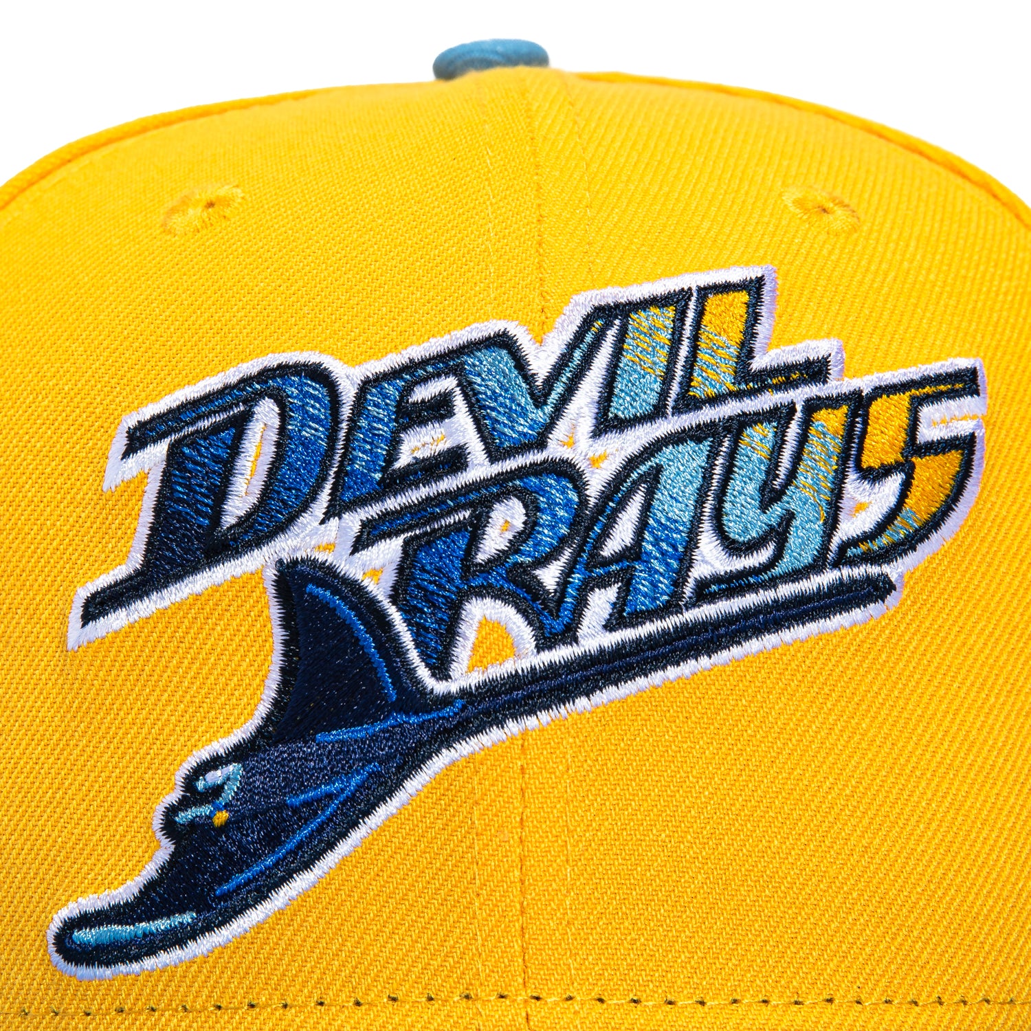 New Era 59Fifty Tampa Bay Rays 25th Anniversary Patch Word Hat - Gold, Light Blue