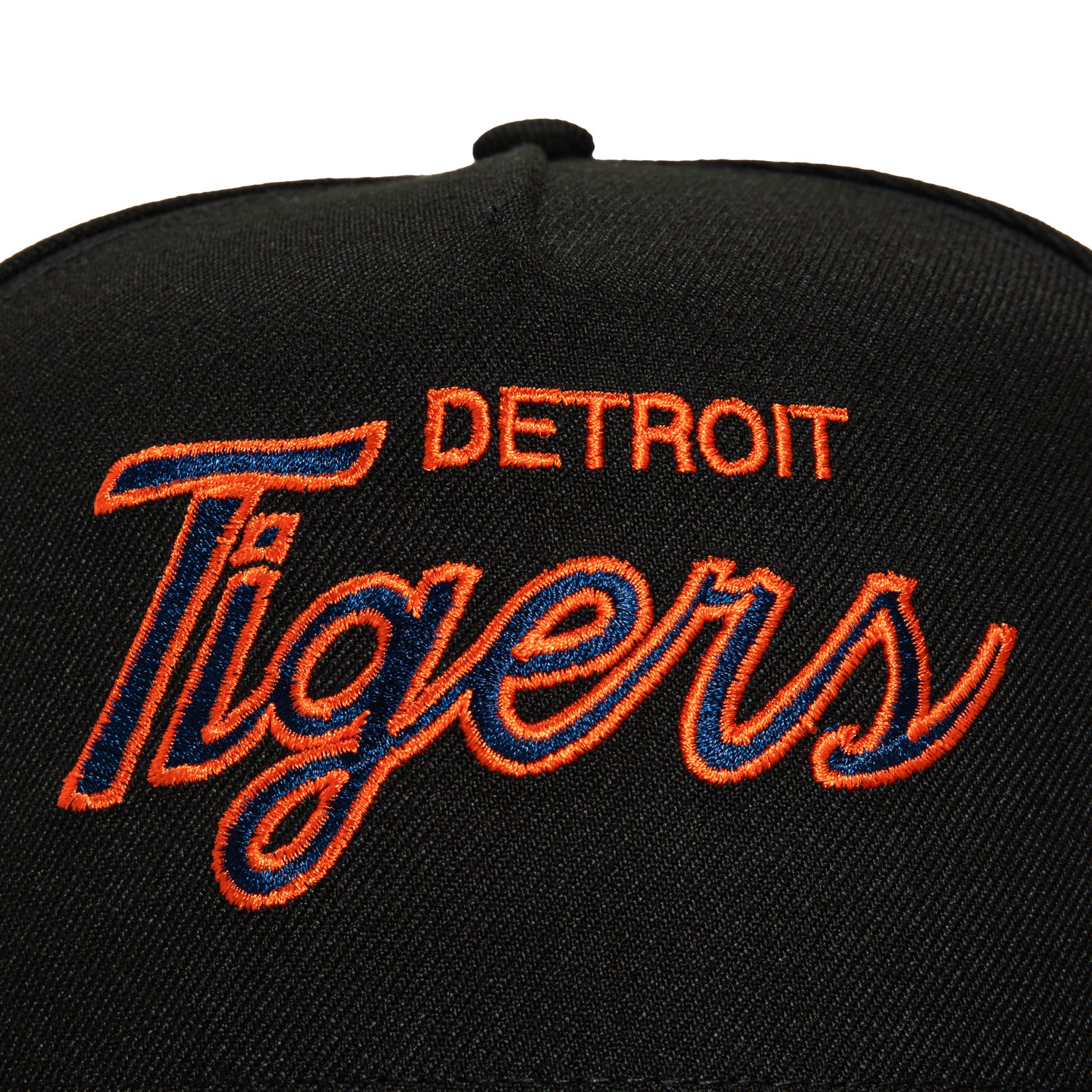 New Era 9Fifty A-Frame Detroit Tigers Logo Patch Script Snapback Hat - Black