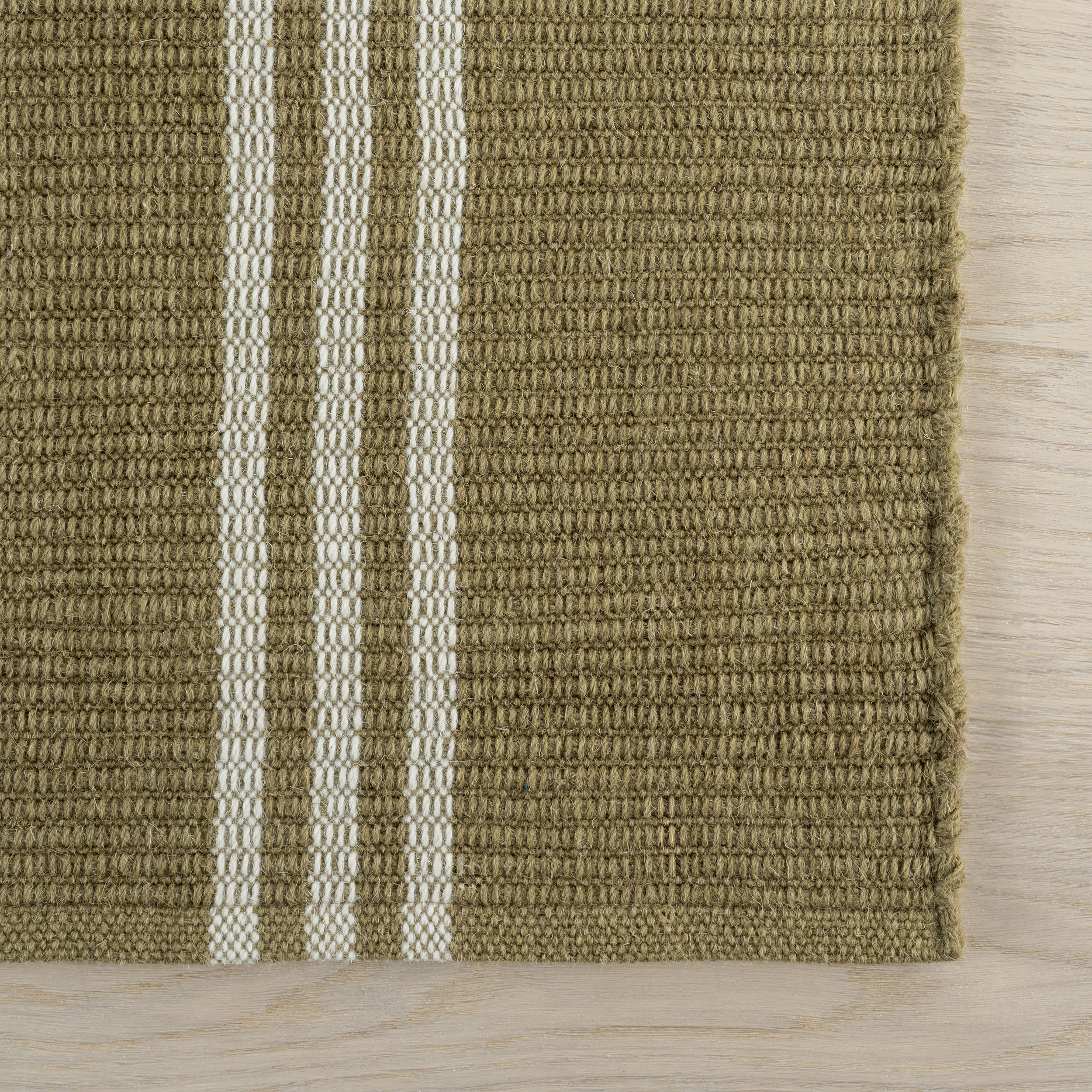 Hawthorn Striped Wool Rug | Olive Green