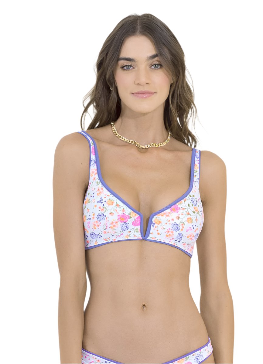 Maaji Periwinkle Victory V Wire Bralette Bikini Top