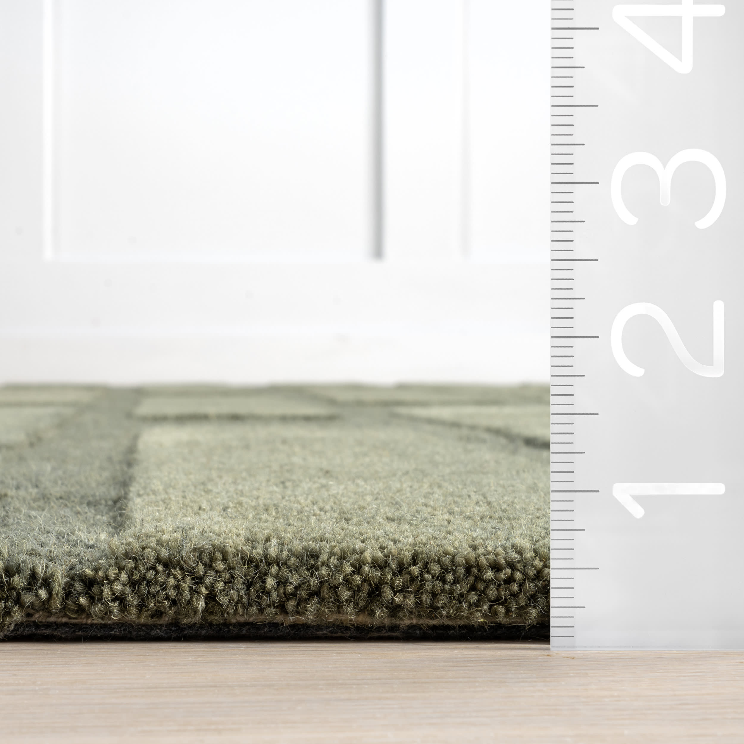 Remy Crosshatch Wool Rug | Olive