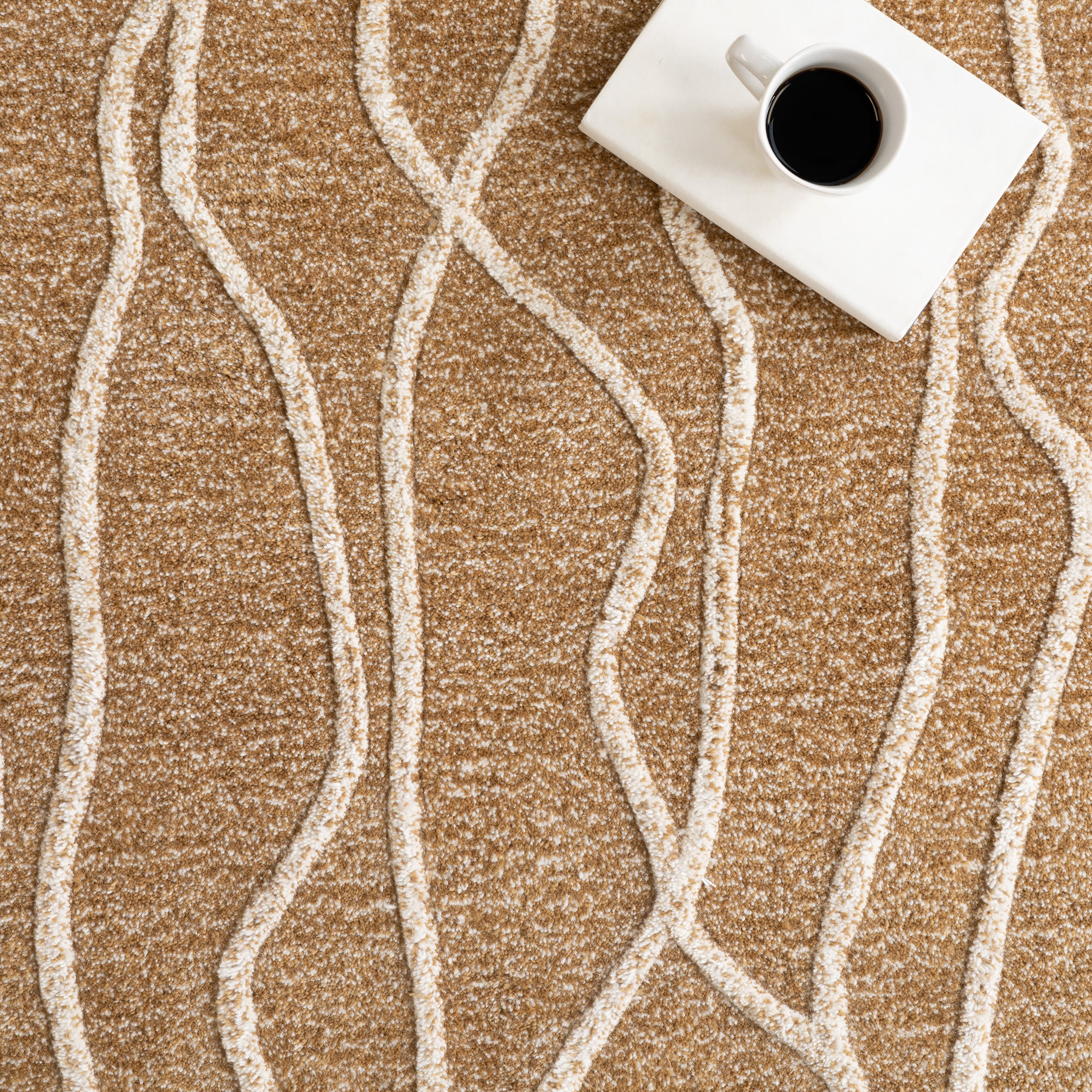 Mana Abstract Wool Rug | Beige