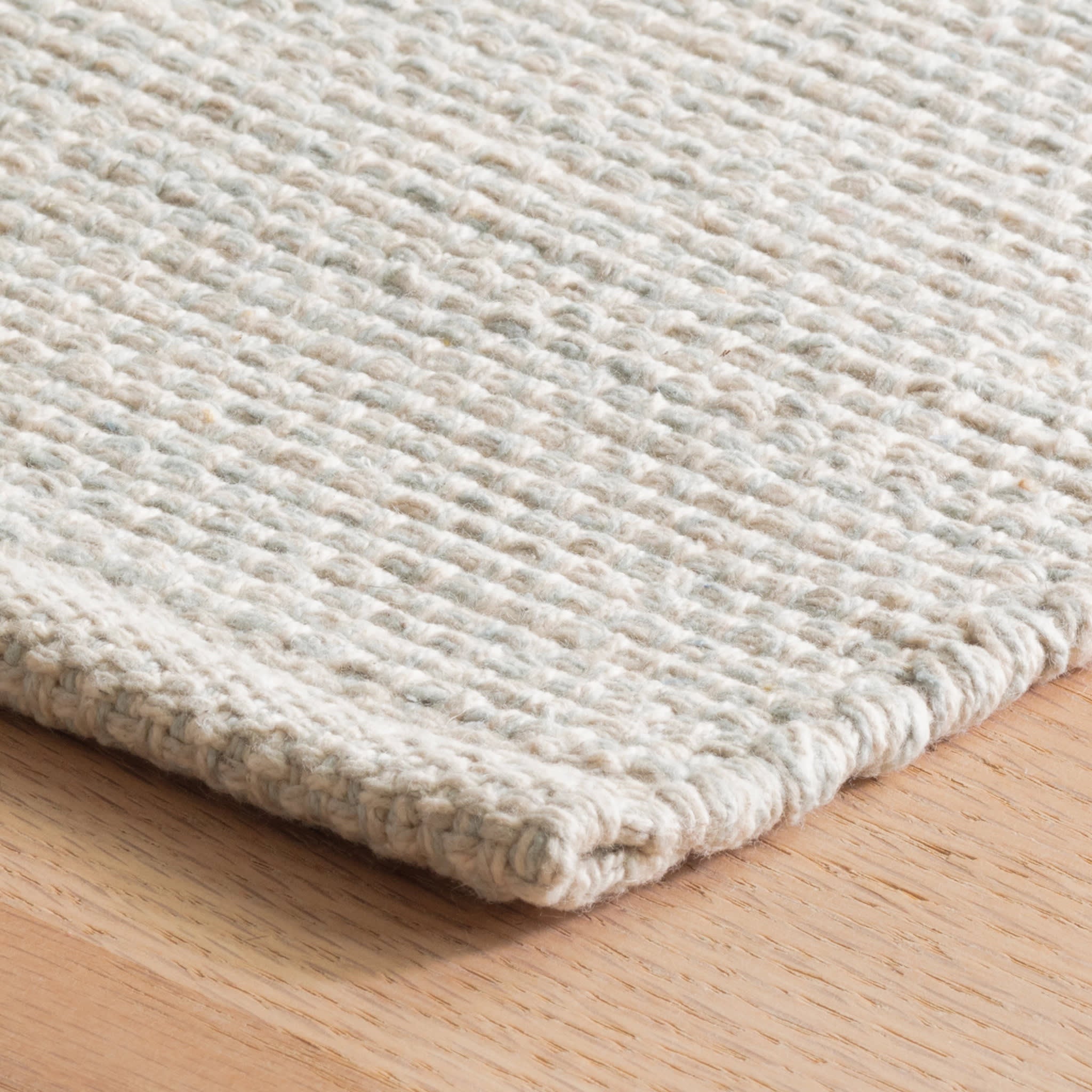 Marled Light Blue Handwoven Cotton Rug