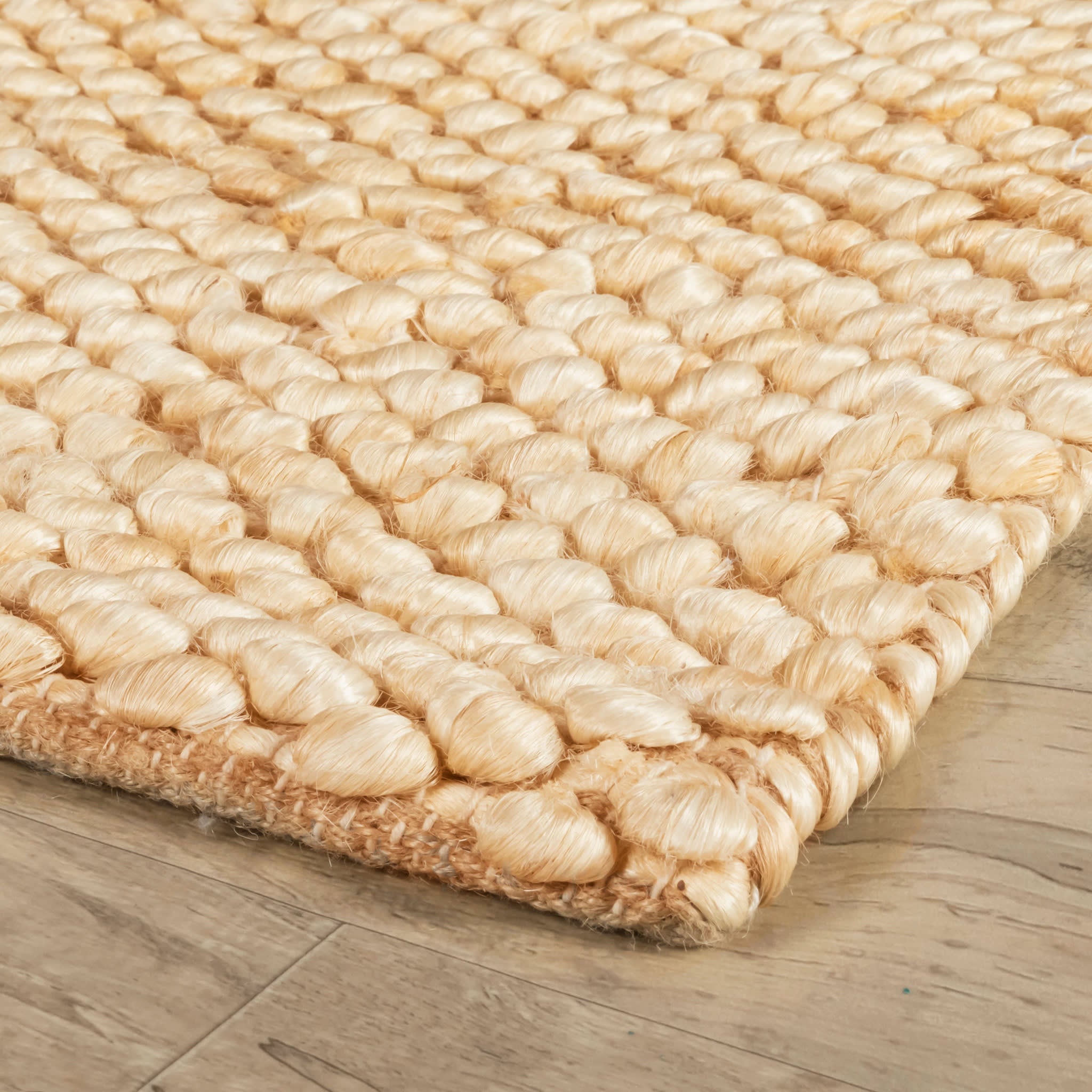 Textured Natural Handwoven Jute Rug