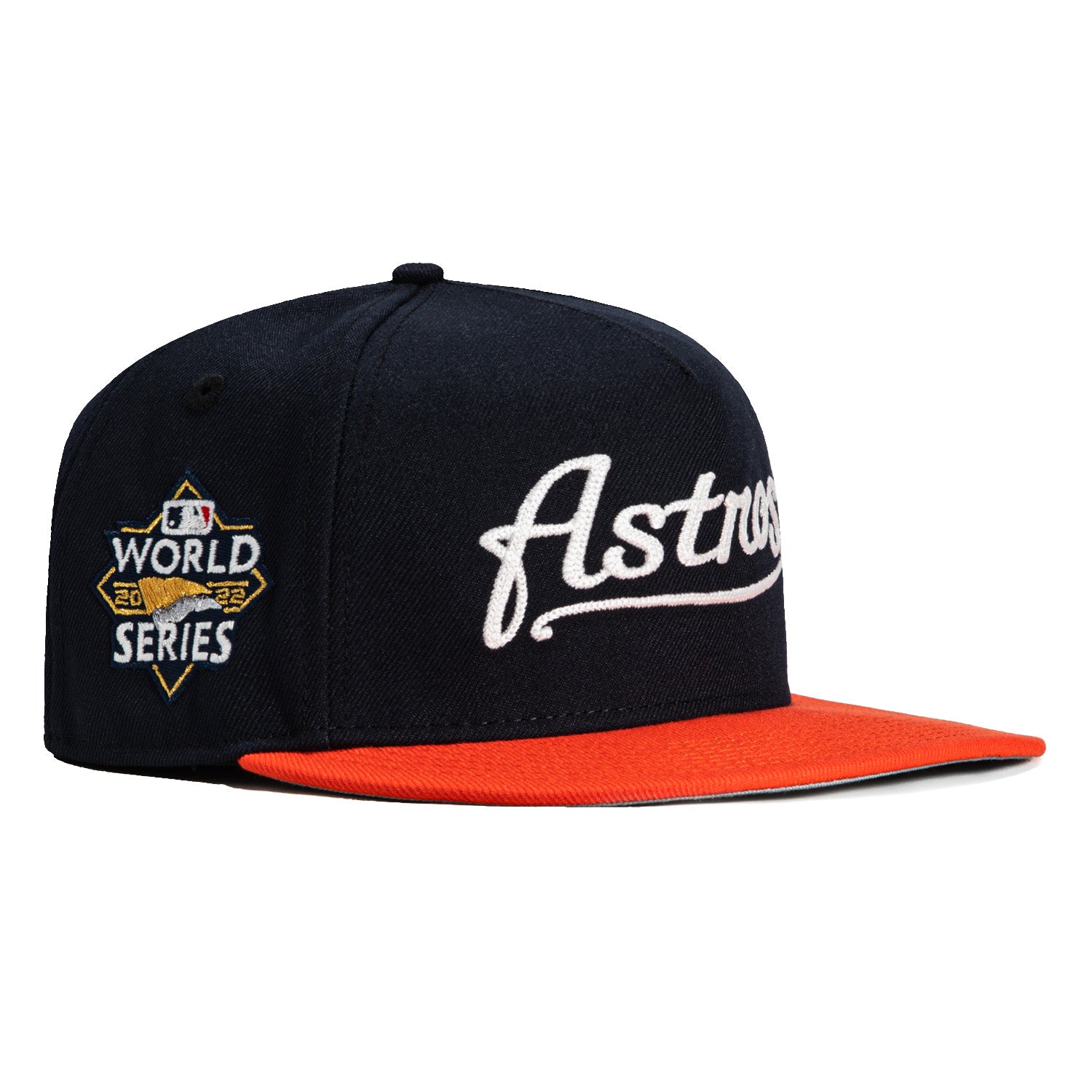 New Era 59Fifty A-Frame Glow Chain Stitch Houston Astros 2022 World Series Patch Hat - Navy, Orange