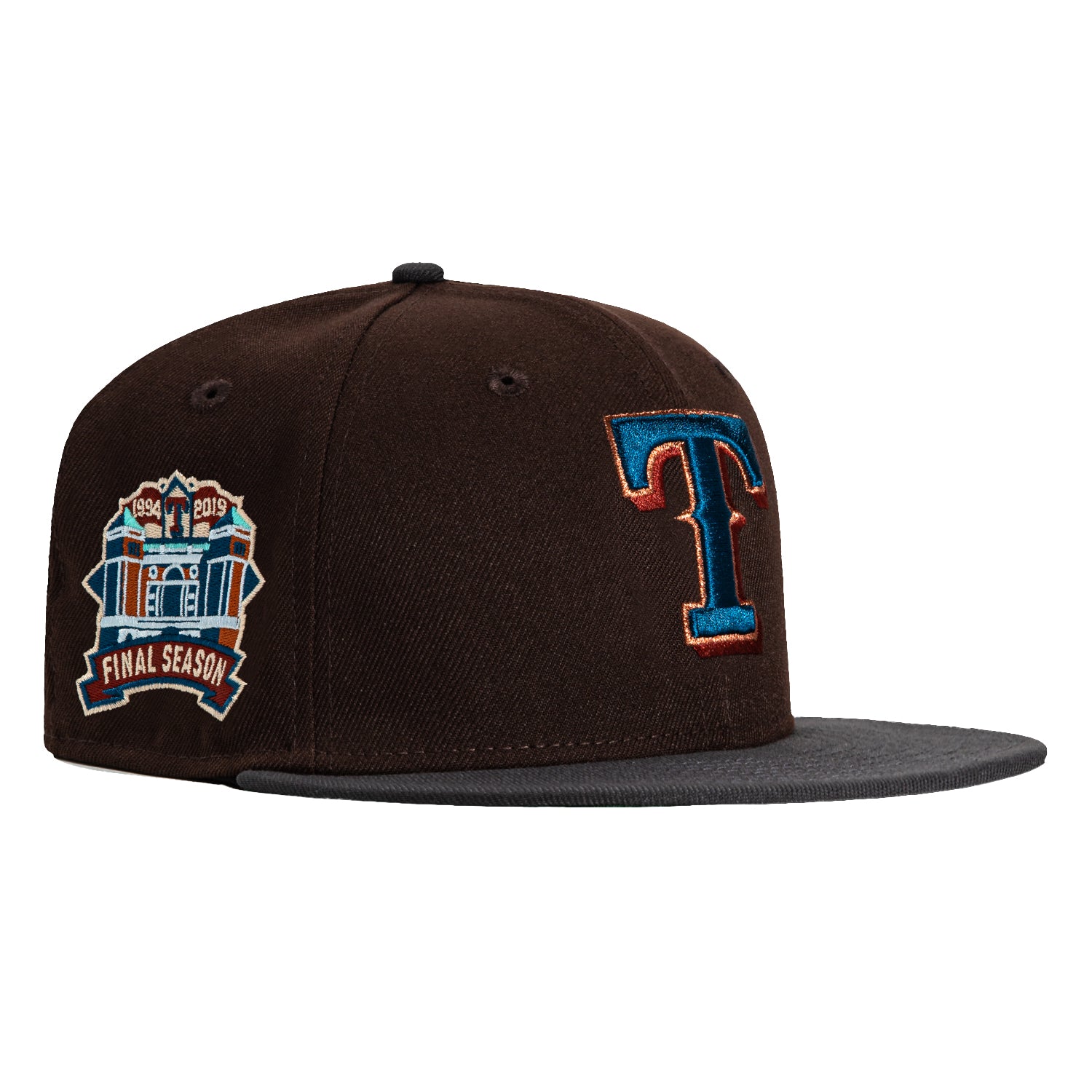 New Era 59Fifty Texas Rangers Final Season Patch Hat - Brown, Graphite