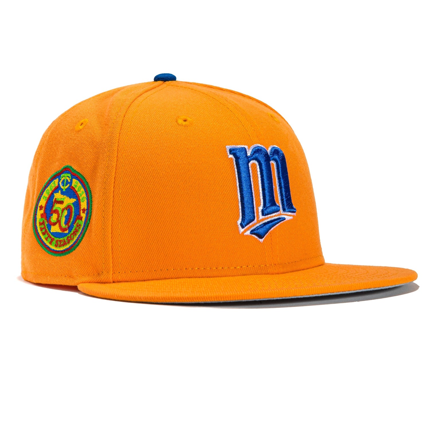 New Era 59Fifty Real Facts Minnesota Twins 50th Anniversary Patch M Hat - Light Orange