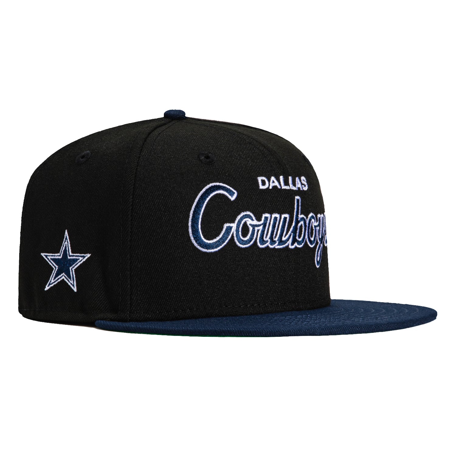 New Era 59Fifty Dallas Cowboys Logo Patch Script Hat - Black, Navy