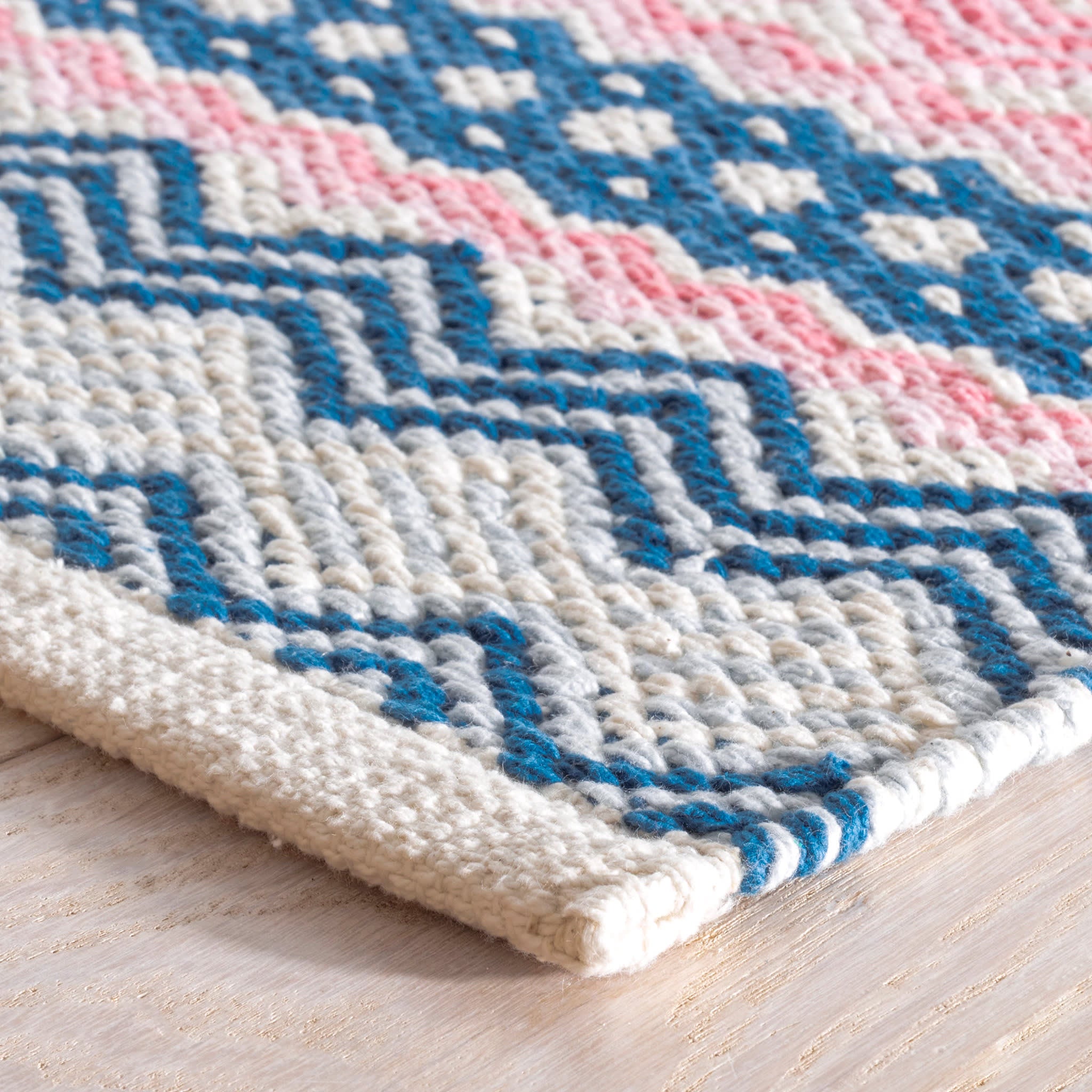 Zippie Stripe Berry Handwoven Cotton Rug