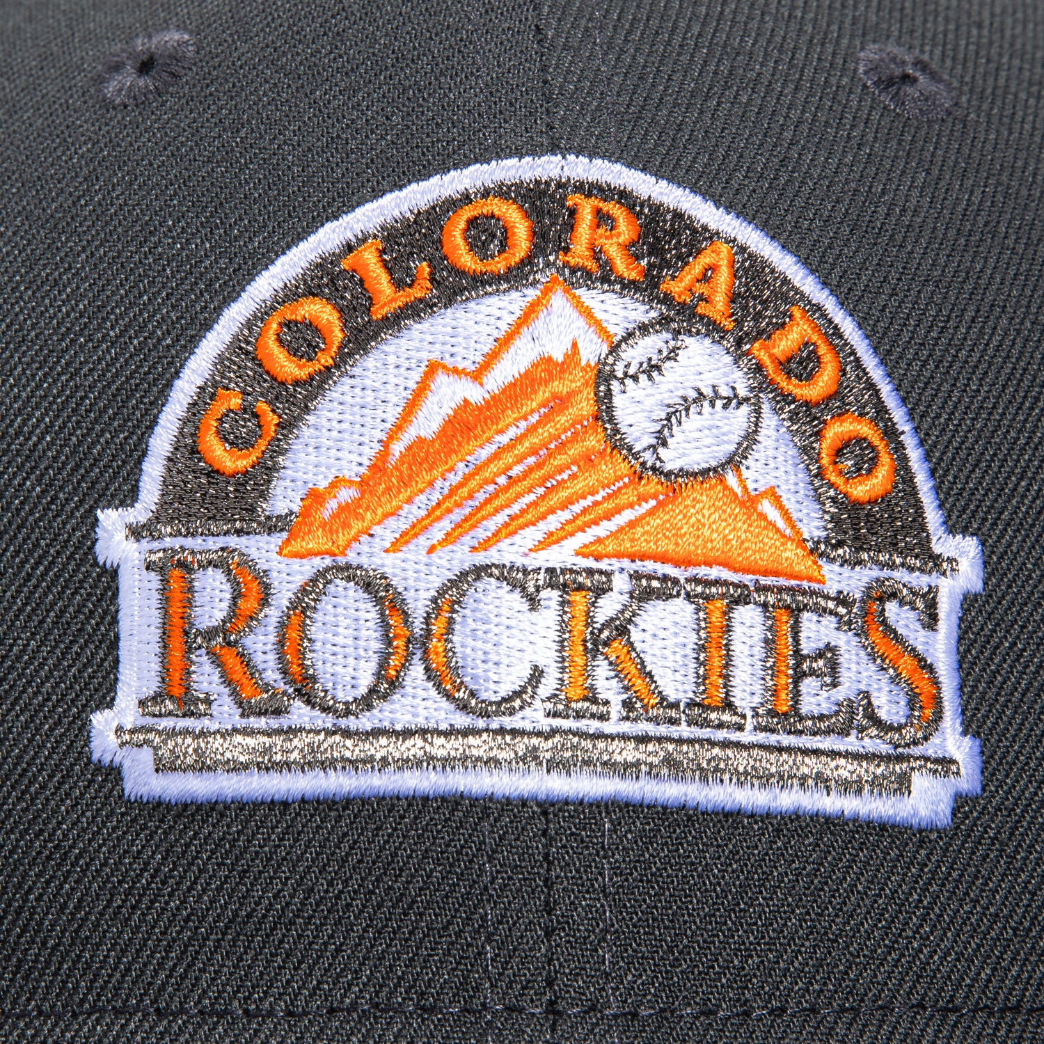 New Era 59Fifty Colorado Rockies 17 Todd Helton HOF Patch Logo Hat - Graphite, Light Orange