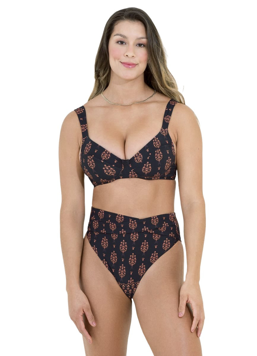 Maaji Black Bagh Bailey D Cup Underwire Bikini Top