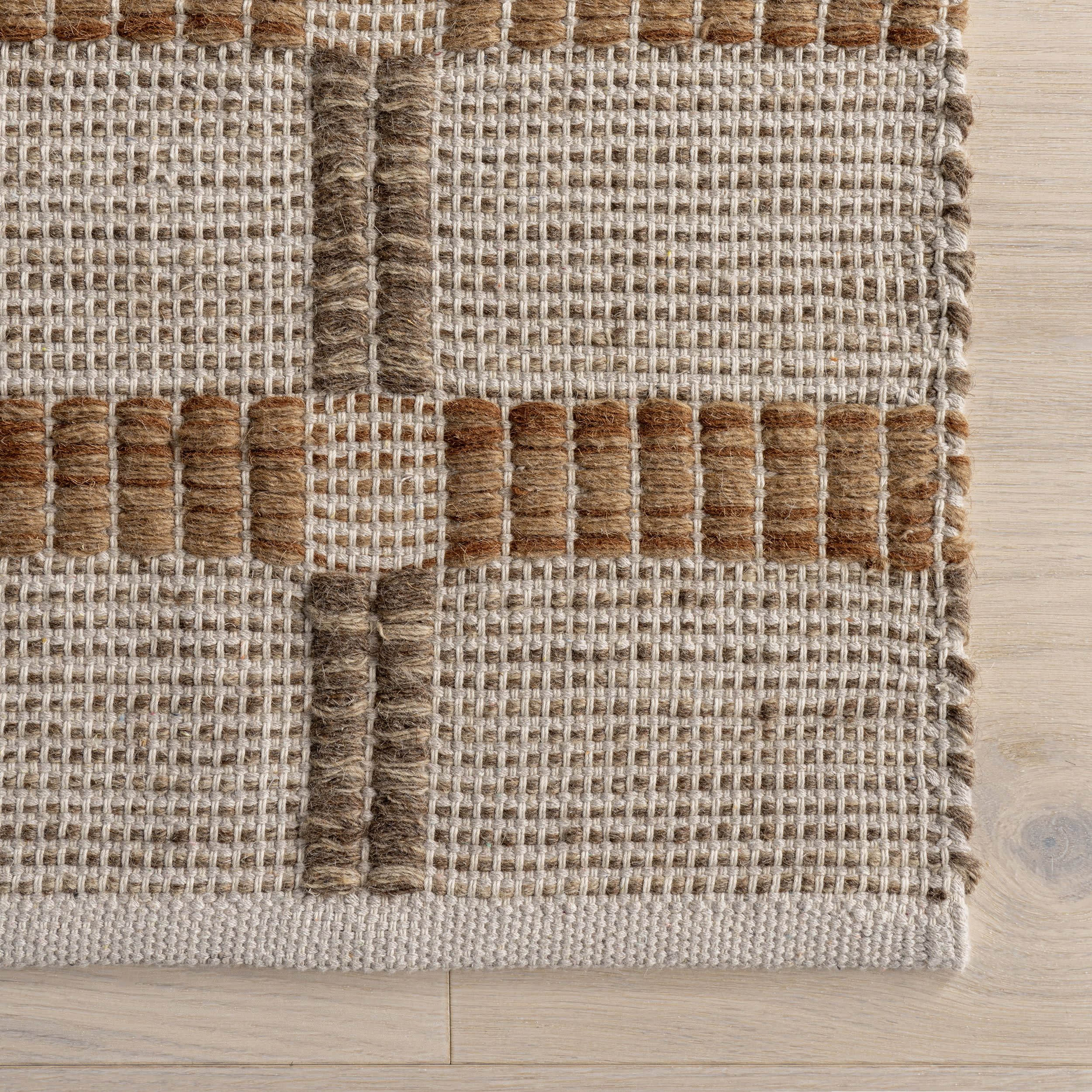 Annie Plaid Wool and Cotton Rug | Ivory