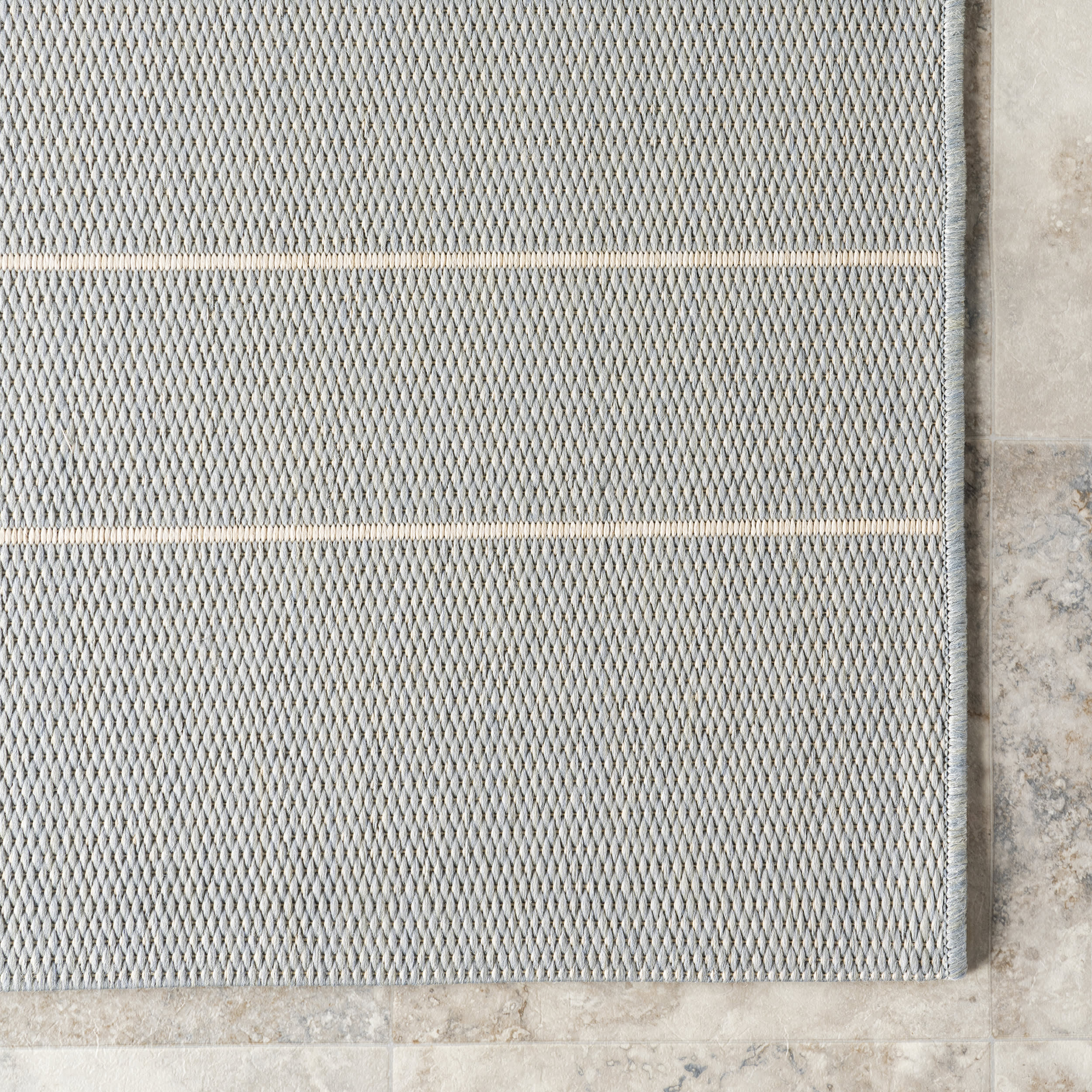 Venetian Pinstripes Indoor/Outdoor Rug | Slate Blue