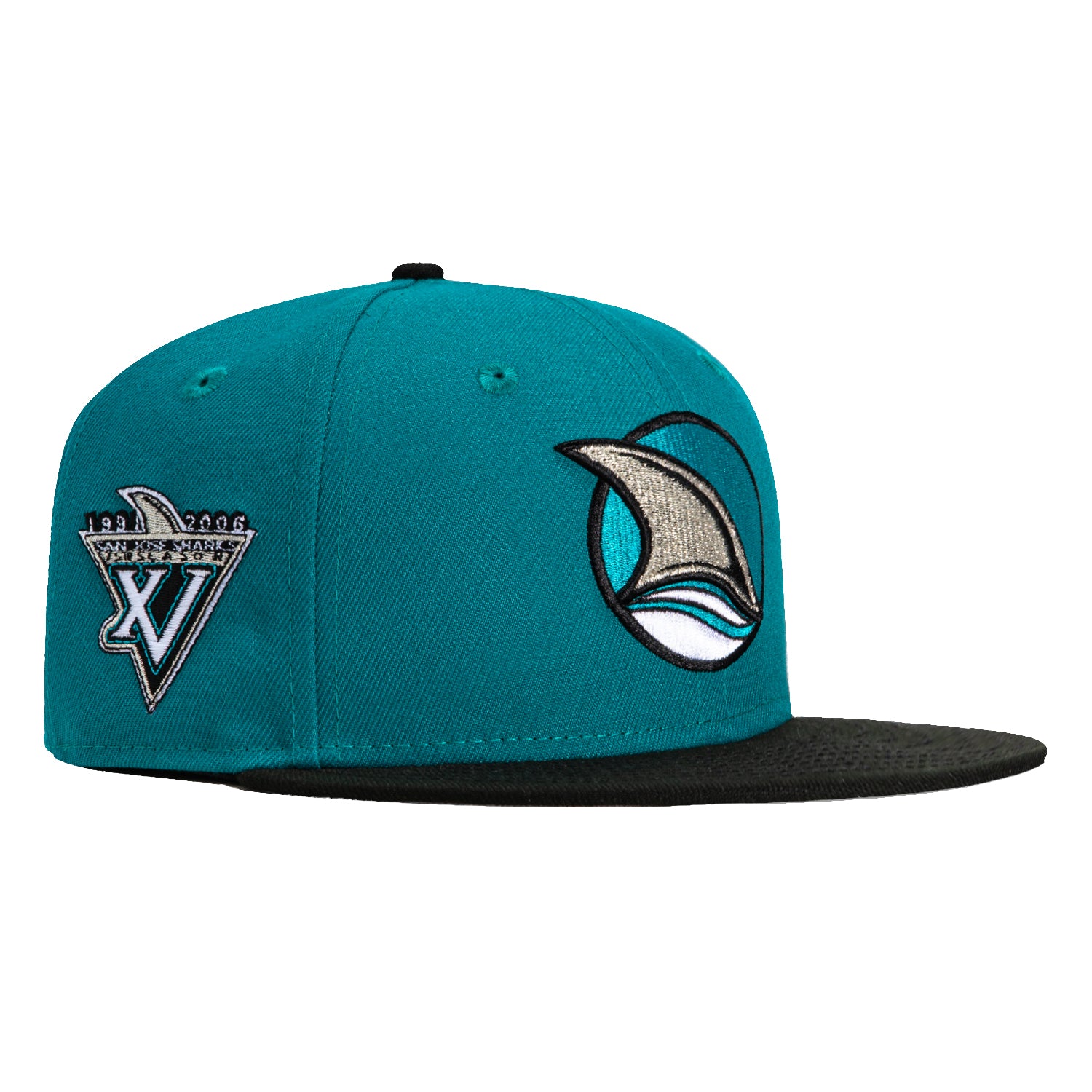 New Era 59Fifty San Jose Sharks 15th Anniversary Patch Alternate Hat - Teal, Black