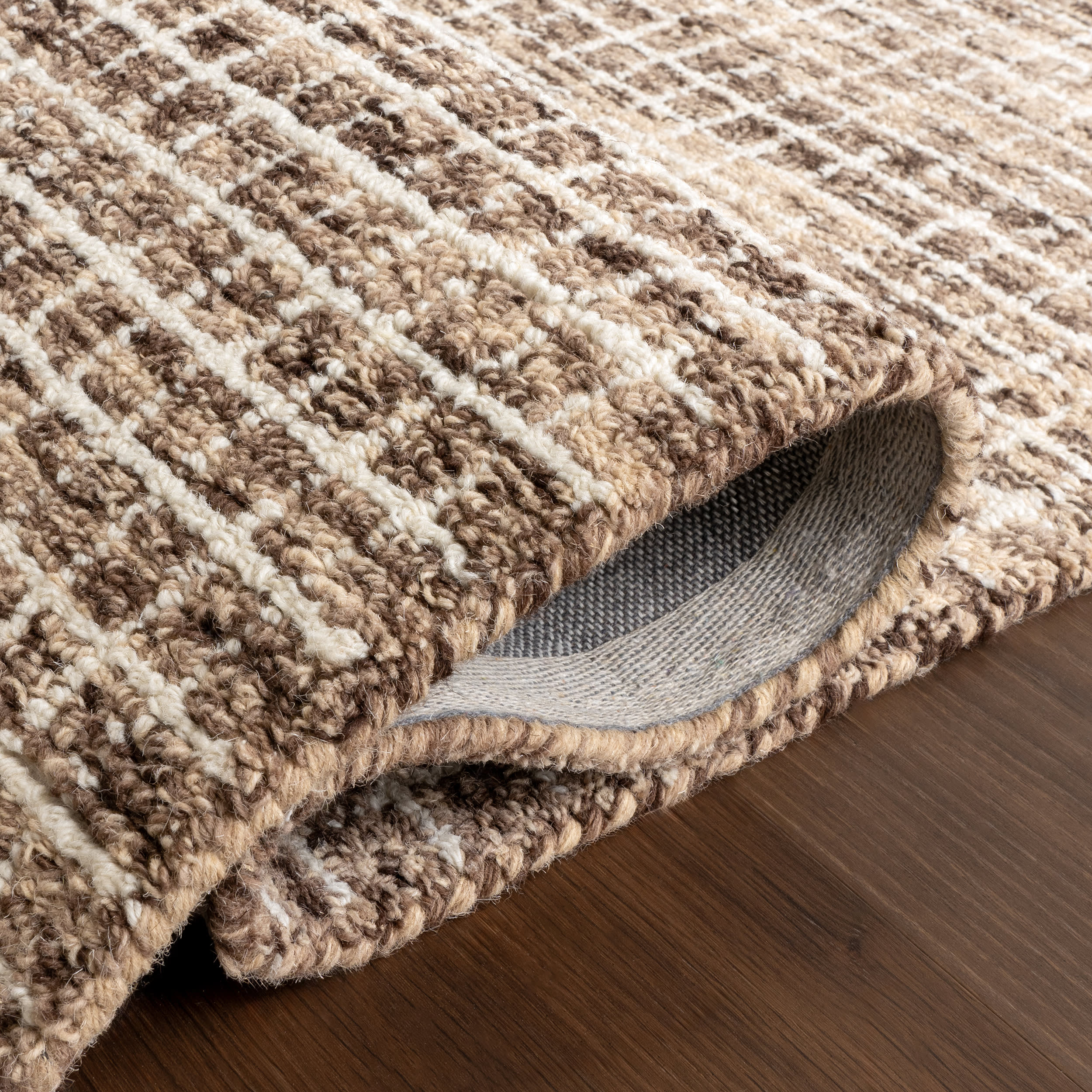 Melrose Checked Rug | Brown