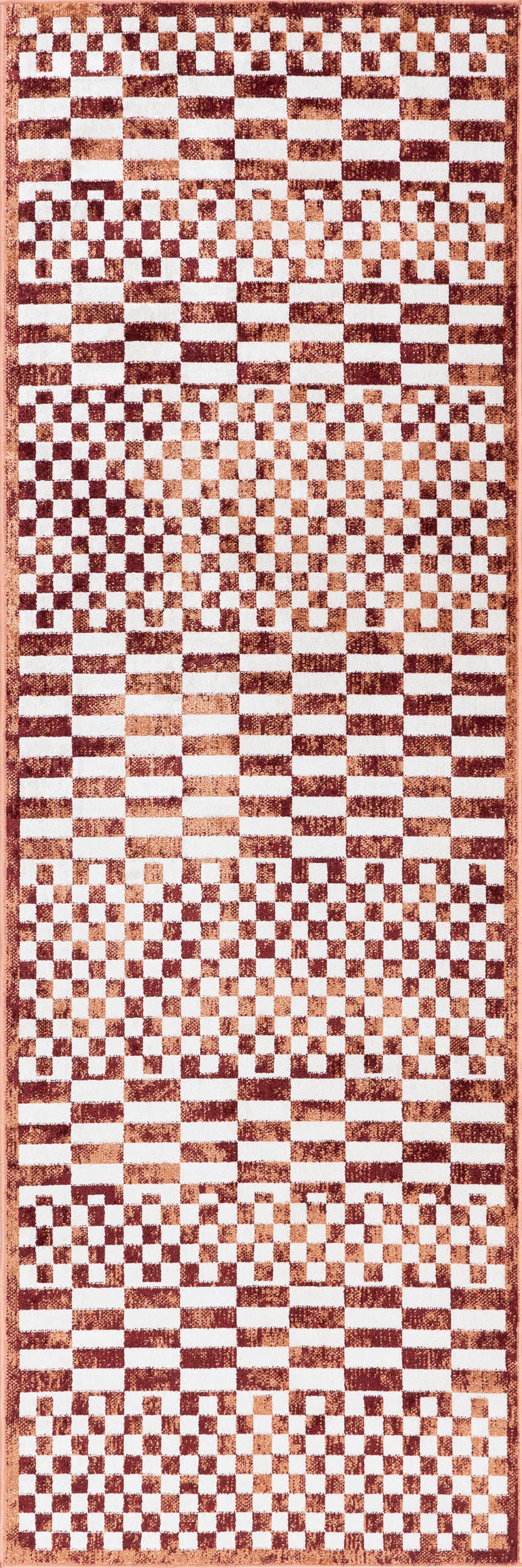 Kallie Washable Tiled Rug | Brick