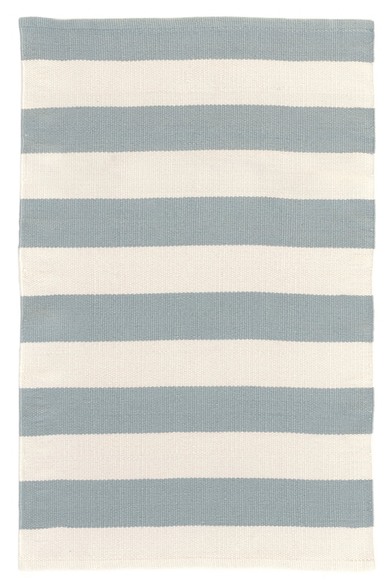 Catamaran Stripe Light Blue/Ivory Handwoven Indoor/Outdoor Rug