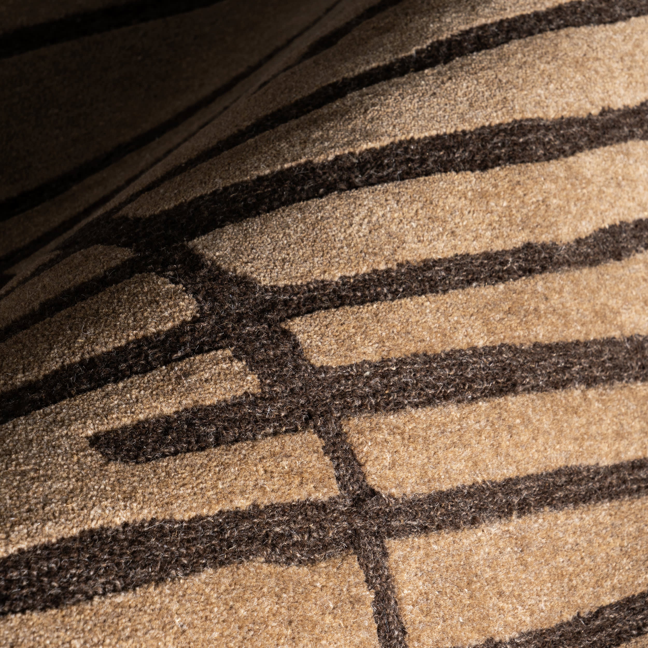 Parsa Striped Wool Rug | Brown