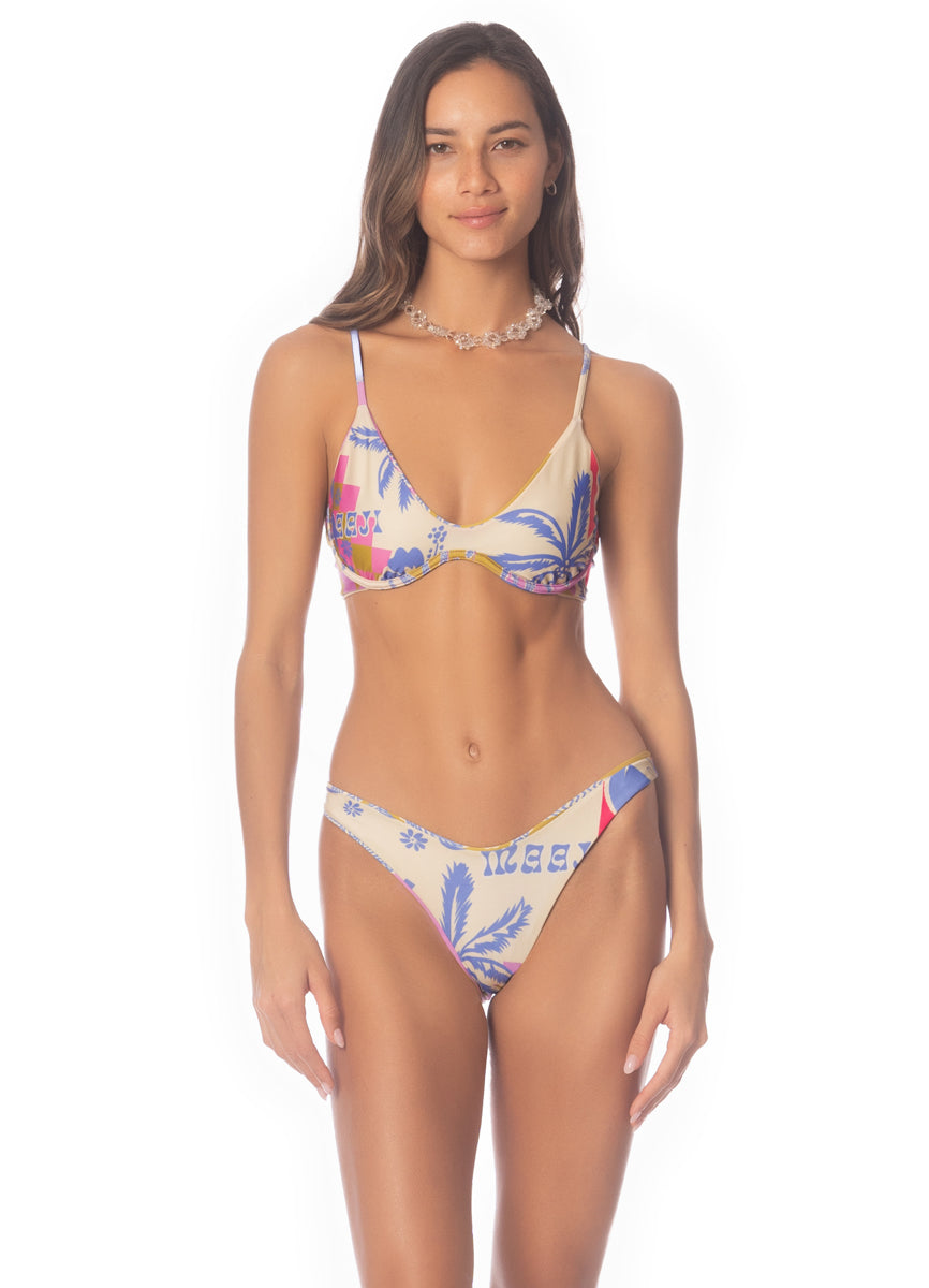 Maaji Periwinkle Palms Irene Unmolded Underwire Bikini Top