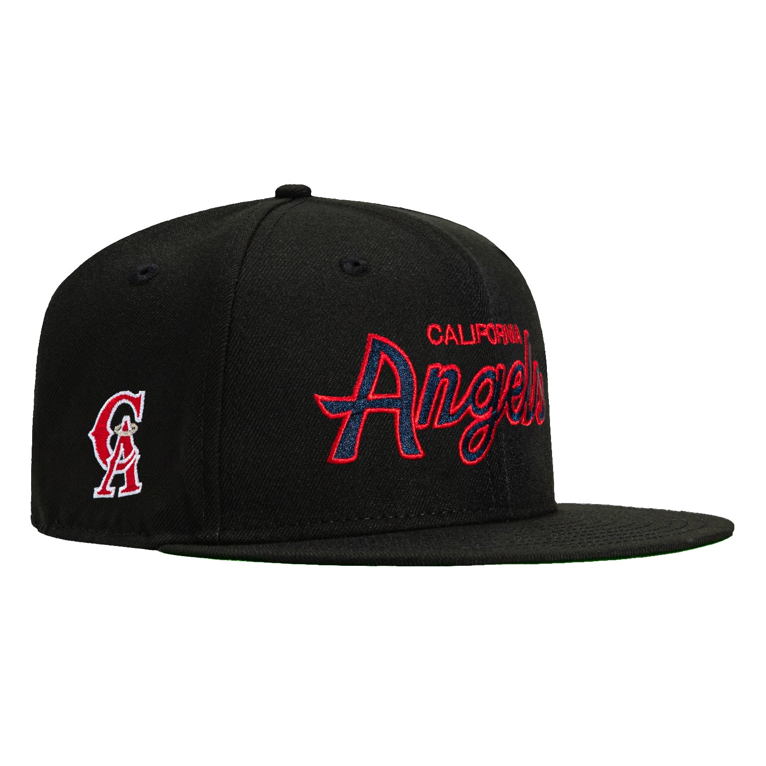 New Era 59Fifty Los Angeles Angels Logo Patch Script Hat - Black