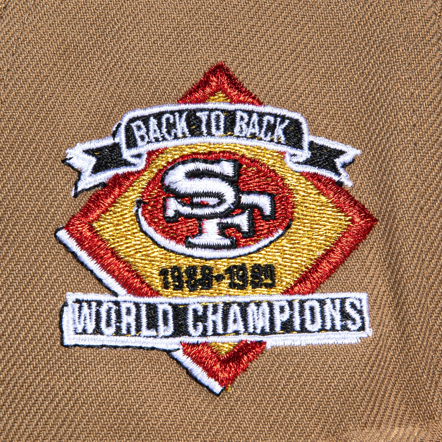 New Era 59Fifty San Francisco 49ers Back to Back Champions Patch Proto Hat - Khaki, Red