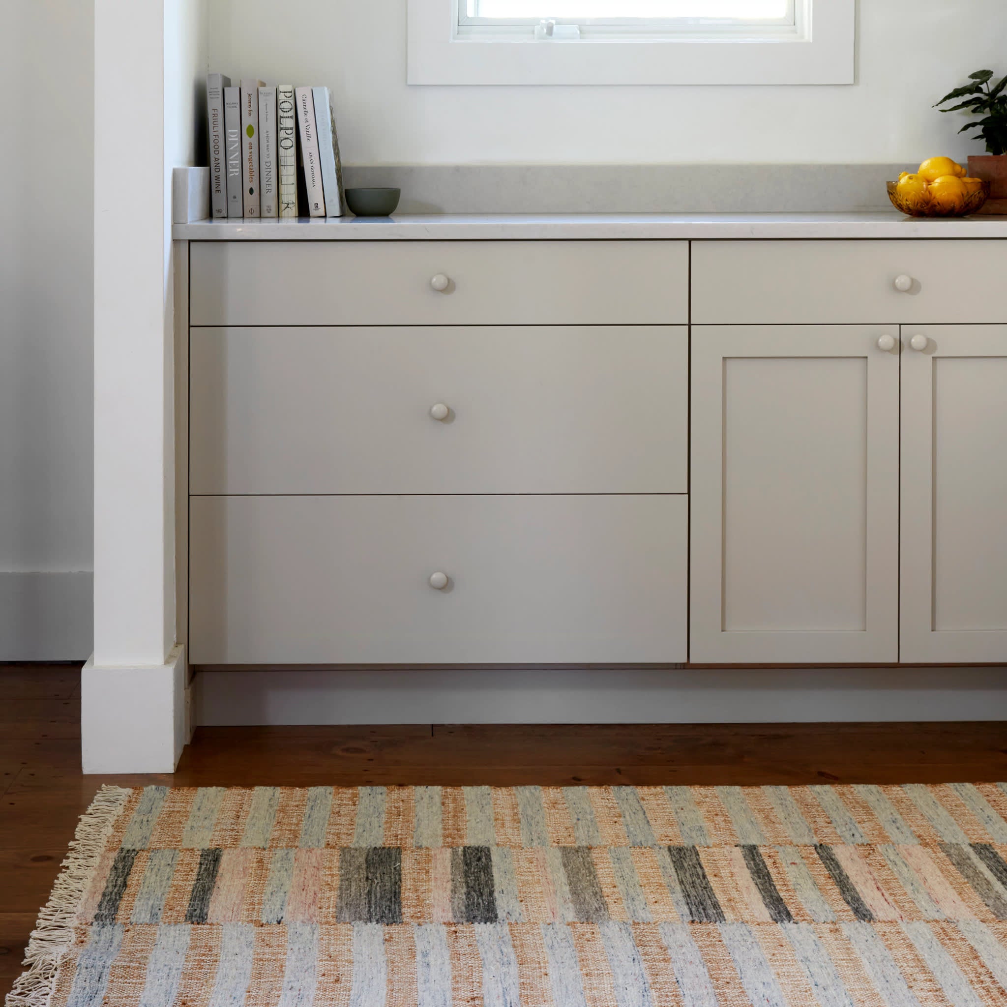 Ravel Stripe Blue Handwoven Wool Rug