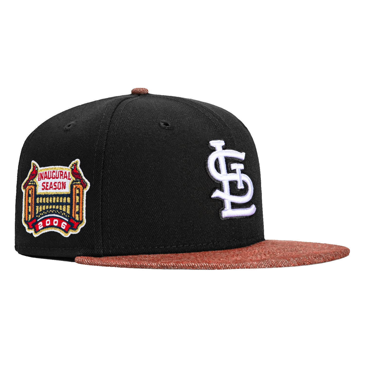 New Era 59Fifty Denim Pack St Louis Cardinals Inaugural Season Patch Hat - Black, Denim Cardinal