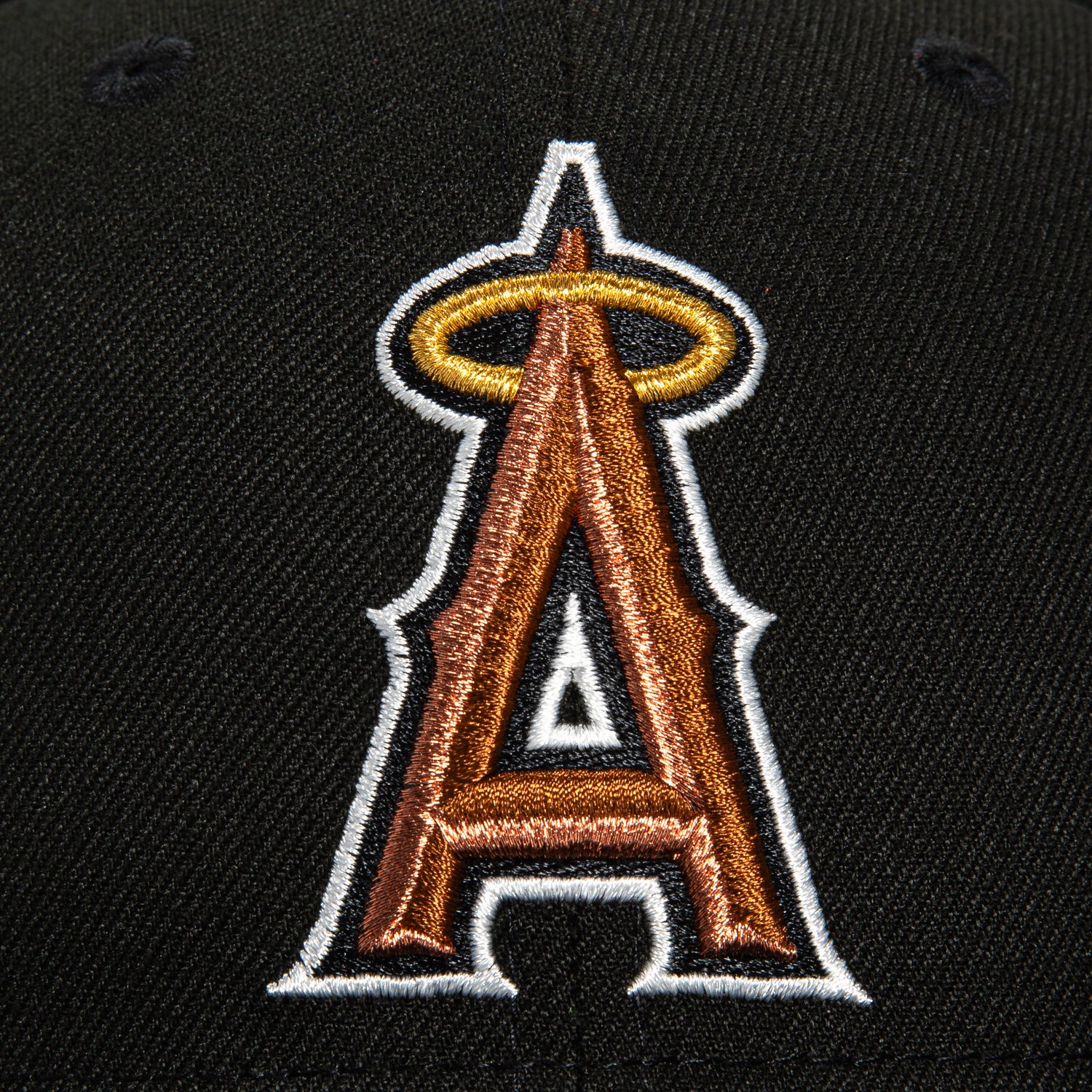 New Era 59Fifty Los Angeles Angels 50th Anniversary Patch Hat - Black, Ivory, Metallic Copper