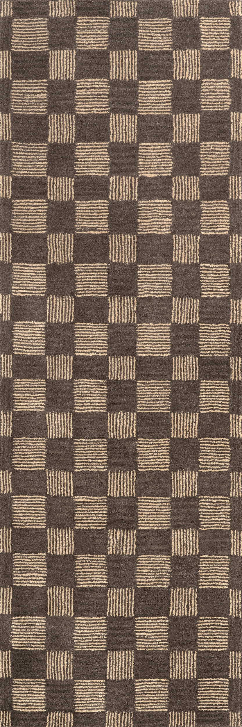 Quince Checked Wool Rug | Grey