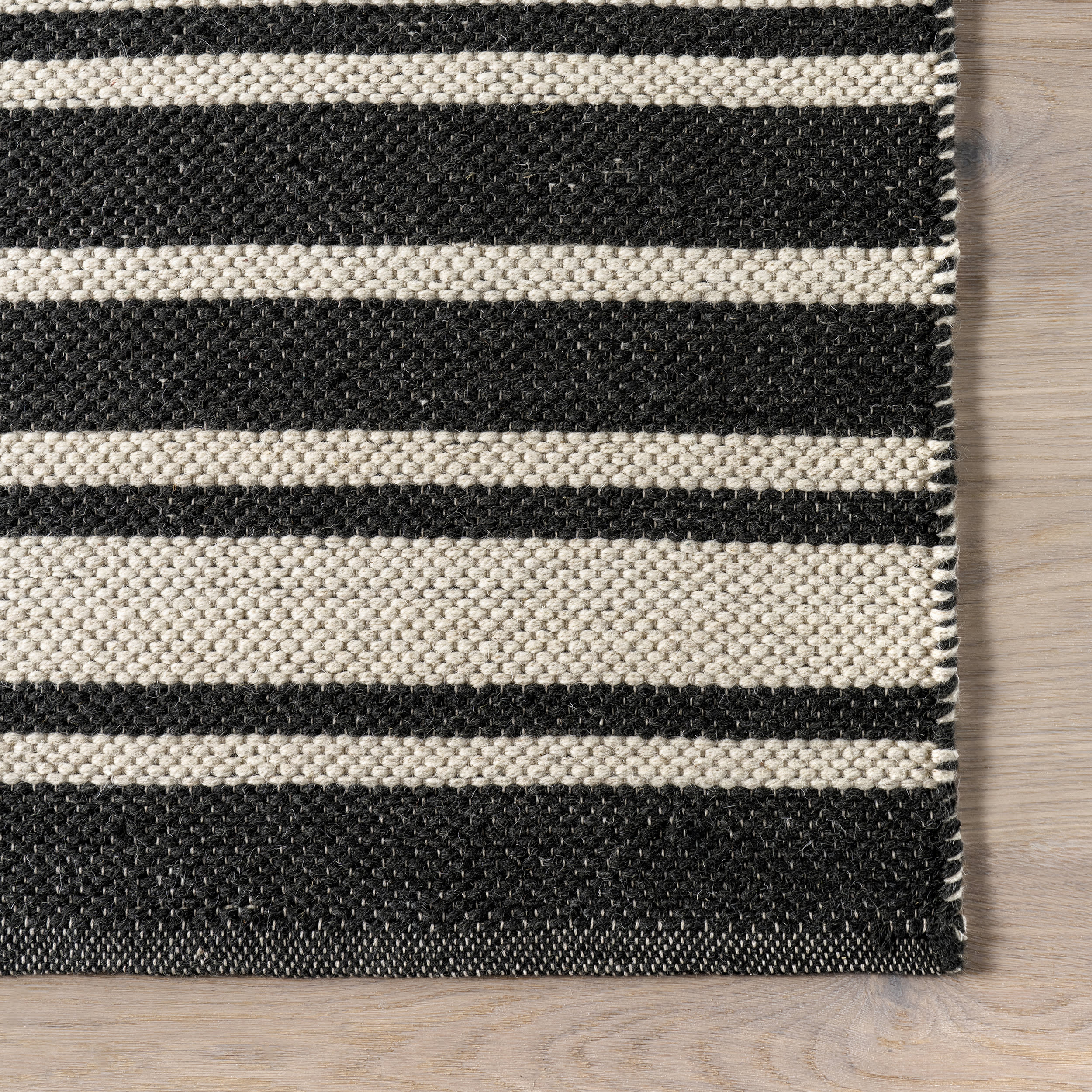 Bowery Striped Wool Rug | Charcoal