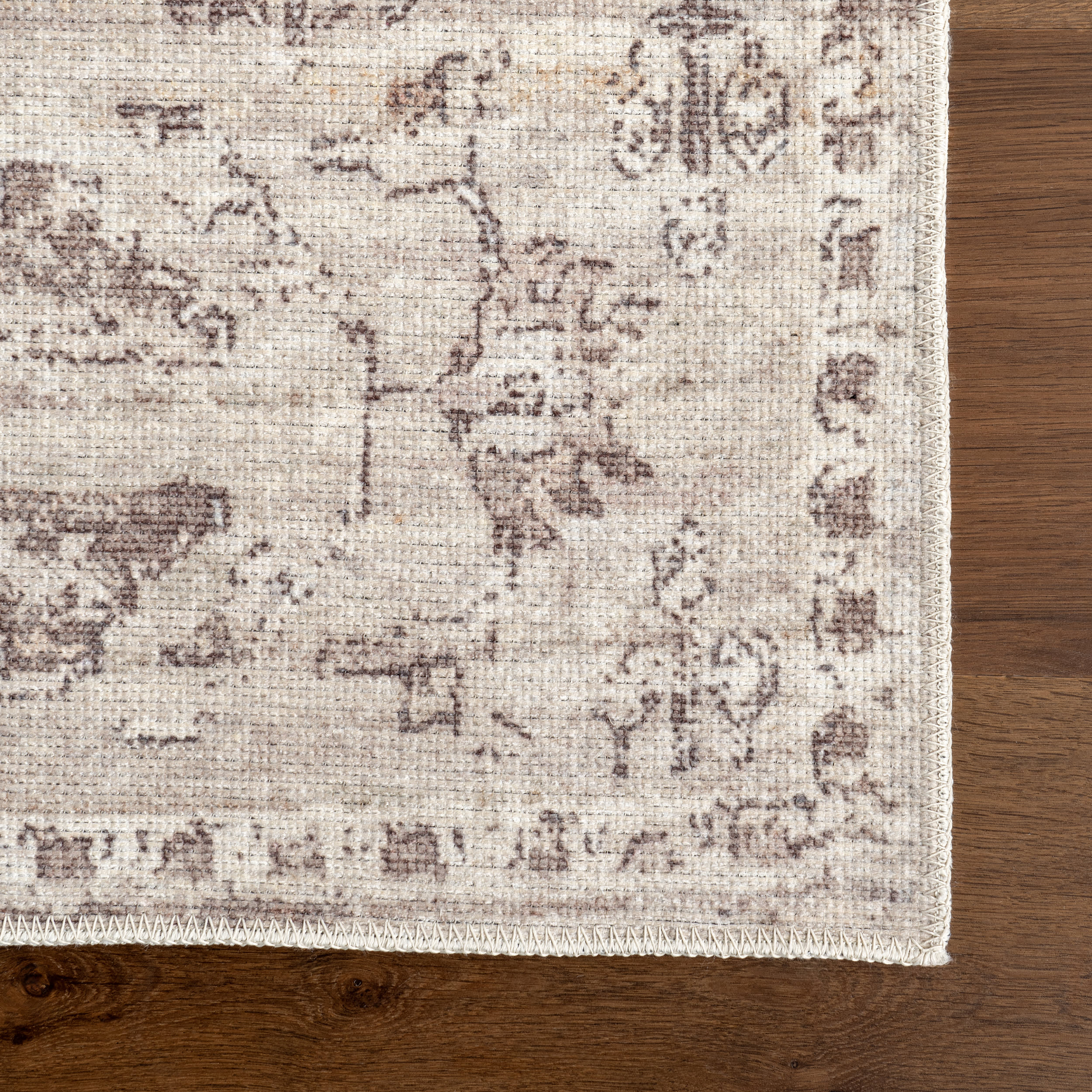 Hana Medallion Washable Rug | Taupe