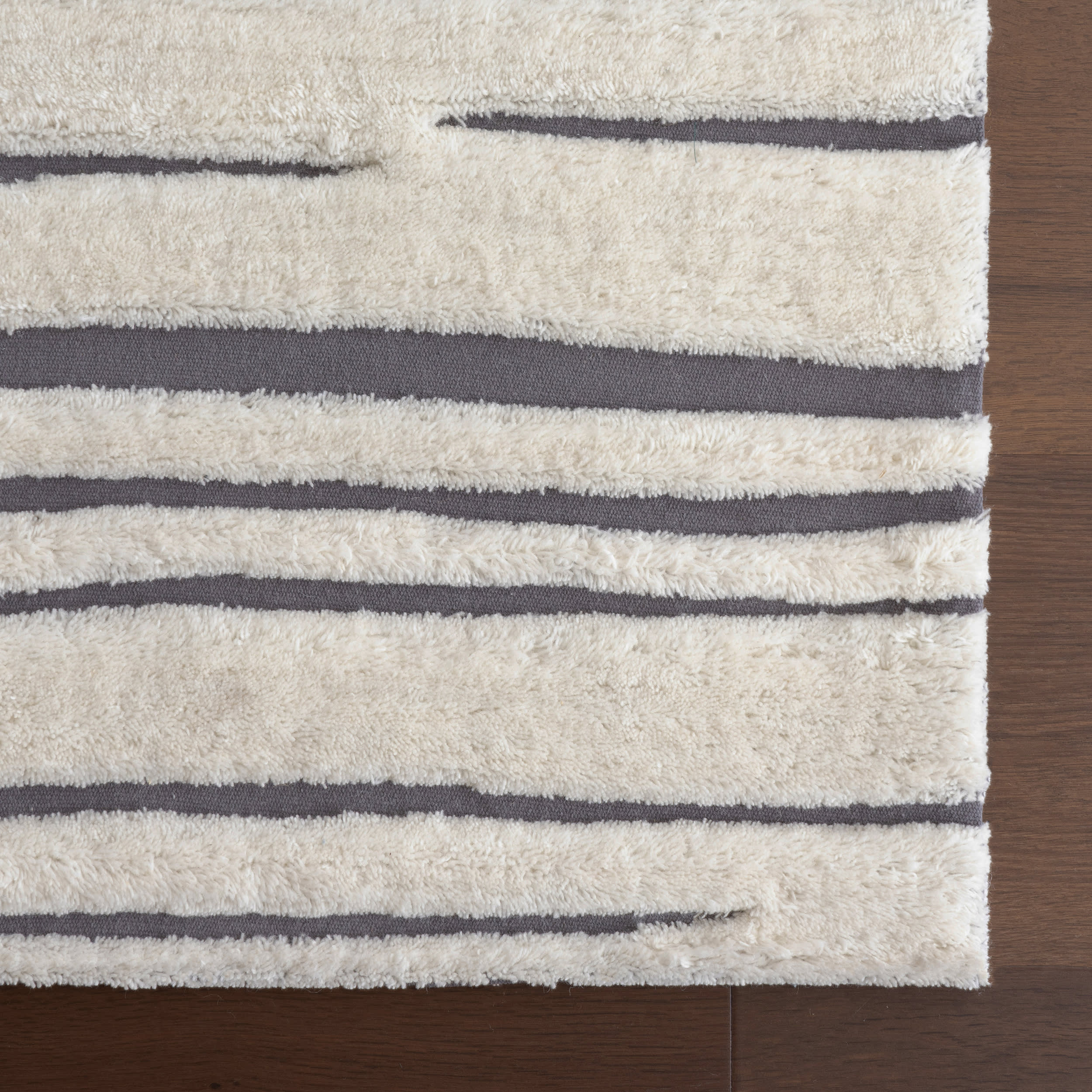 Studio Striped New Zealand Wool Rug | Ivory