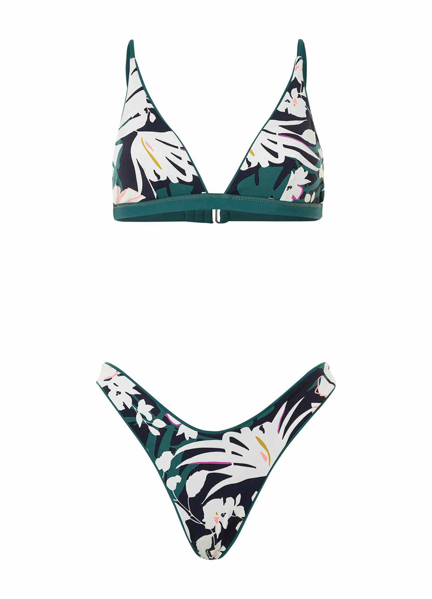 Maaji Brunswick Green Ivy Fixed Triangle Bikini Top