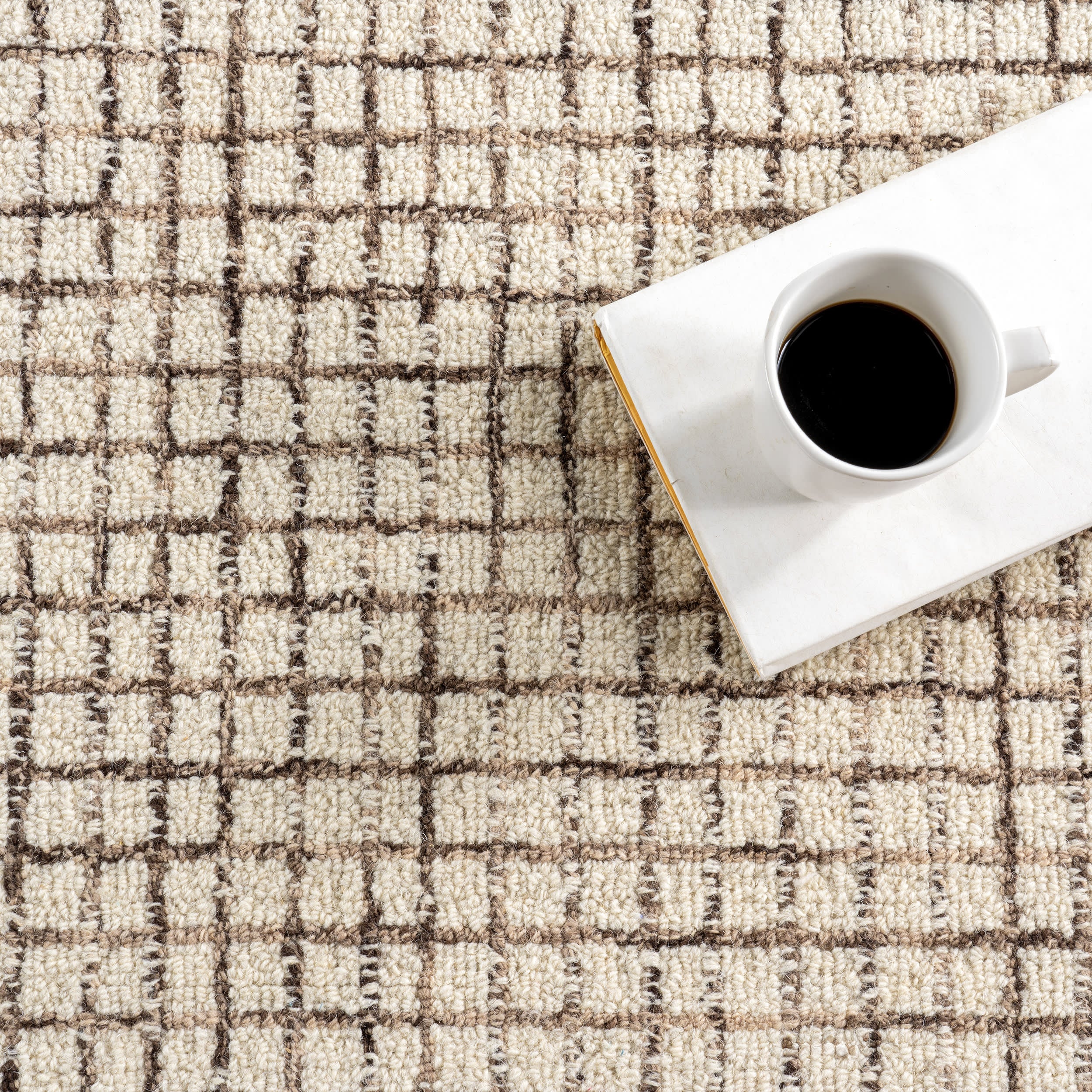 Melrose Checked Rug | Cream