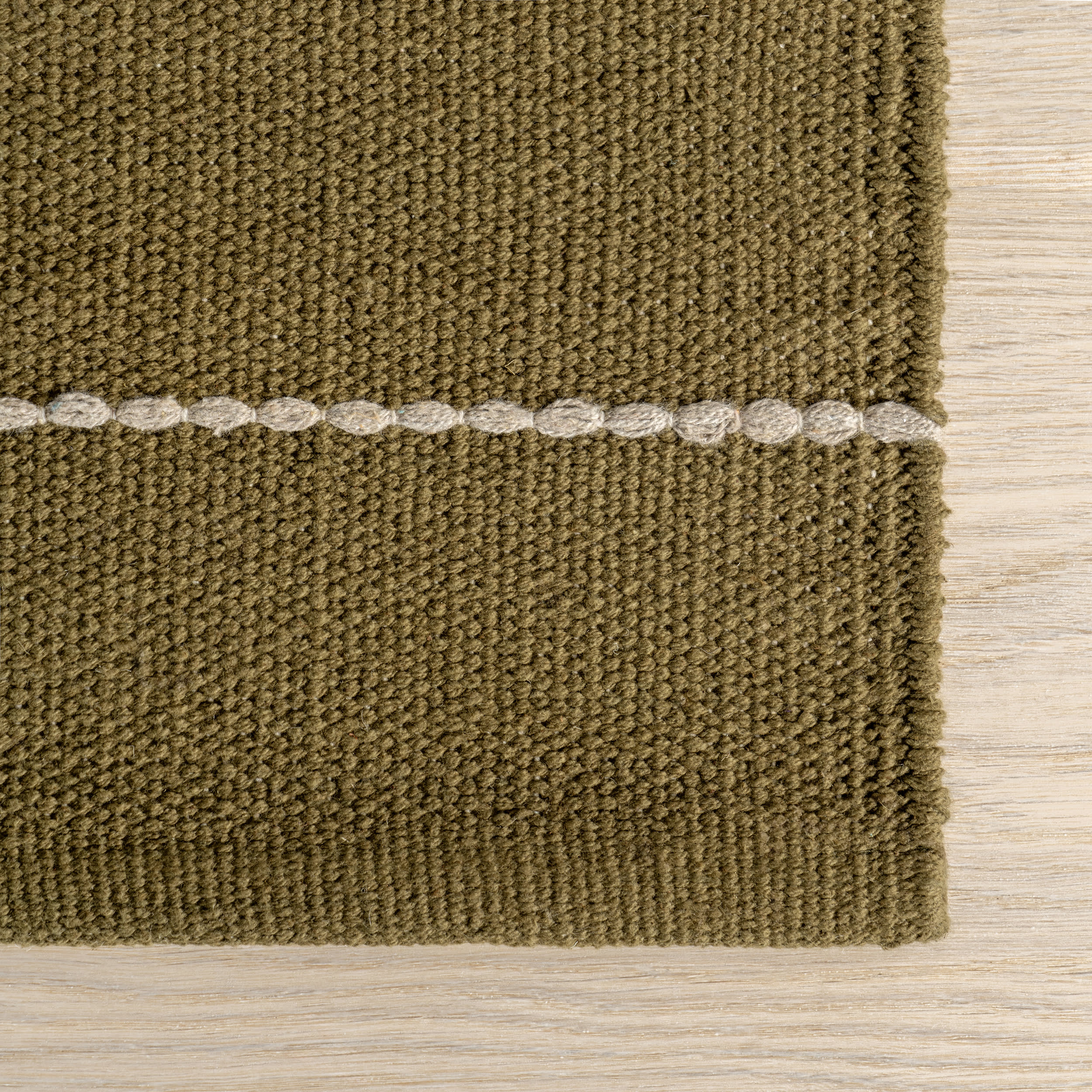 Nightwalk Striped Wool Rug | Olive Green