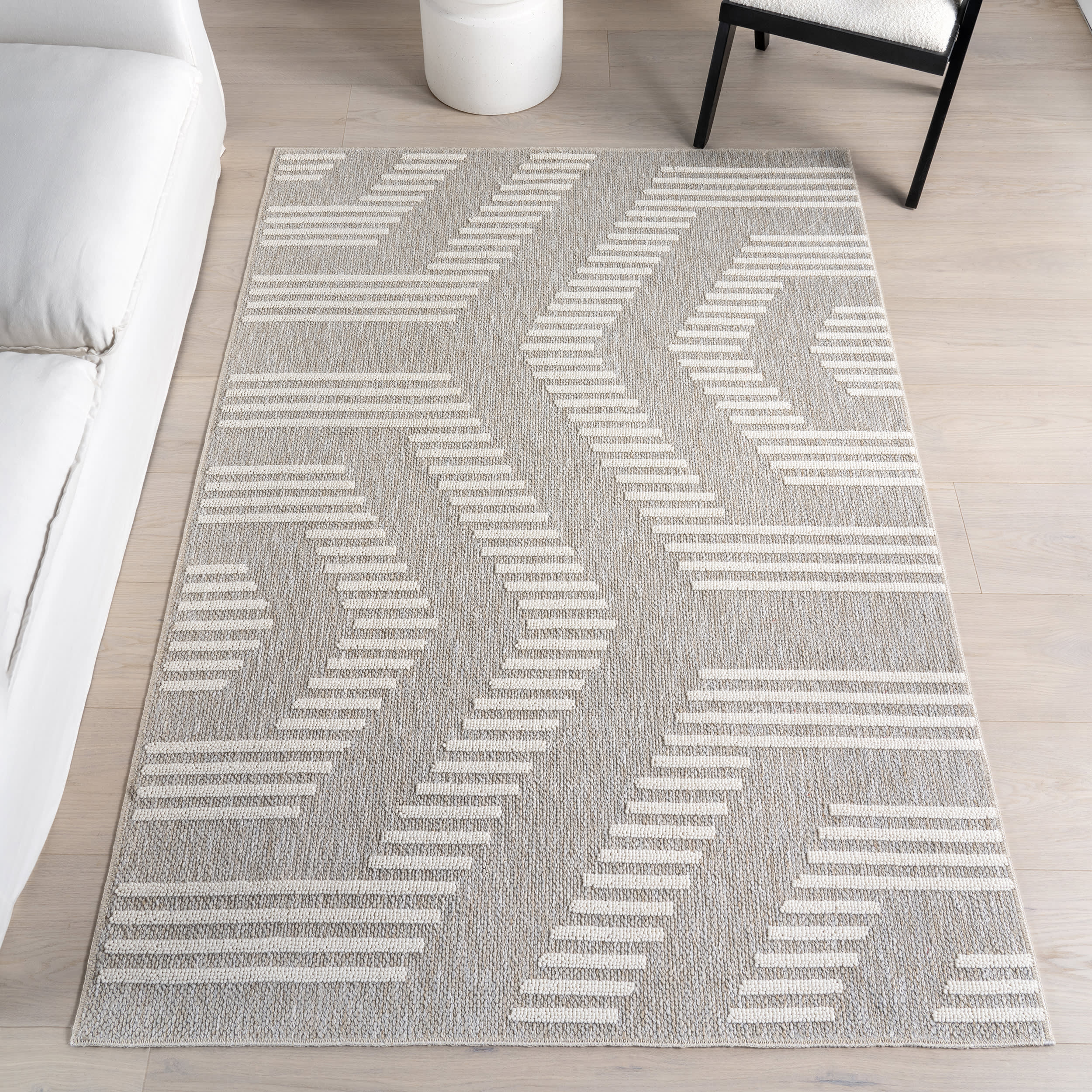 Allyson Hexagon Washable Rug | Beige