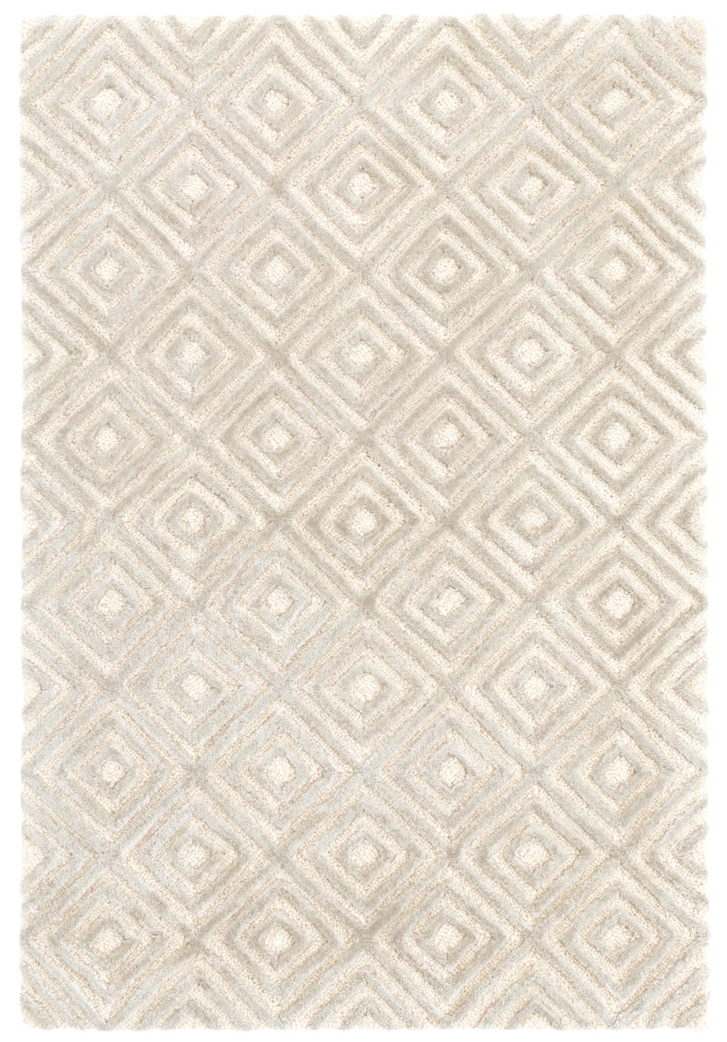 Cut Diamond Silver Hand Tufted Wool/Viscose Rug