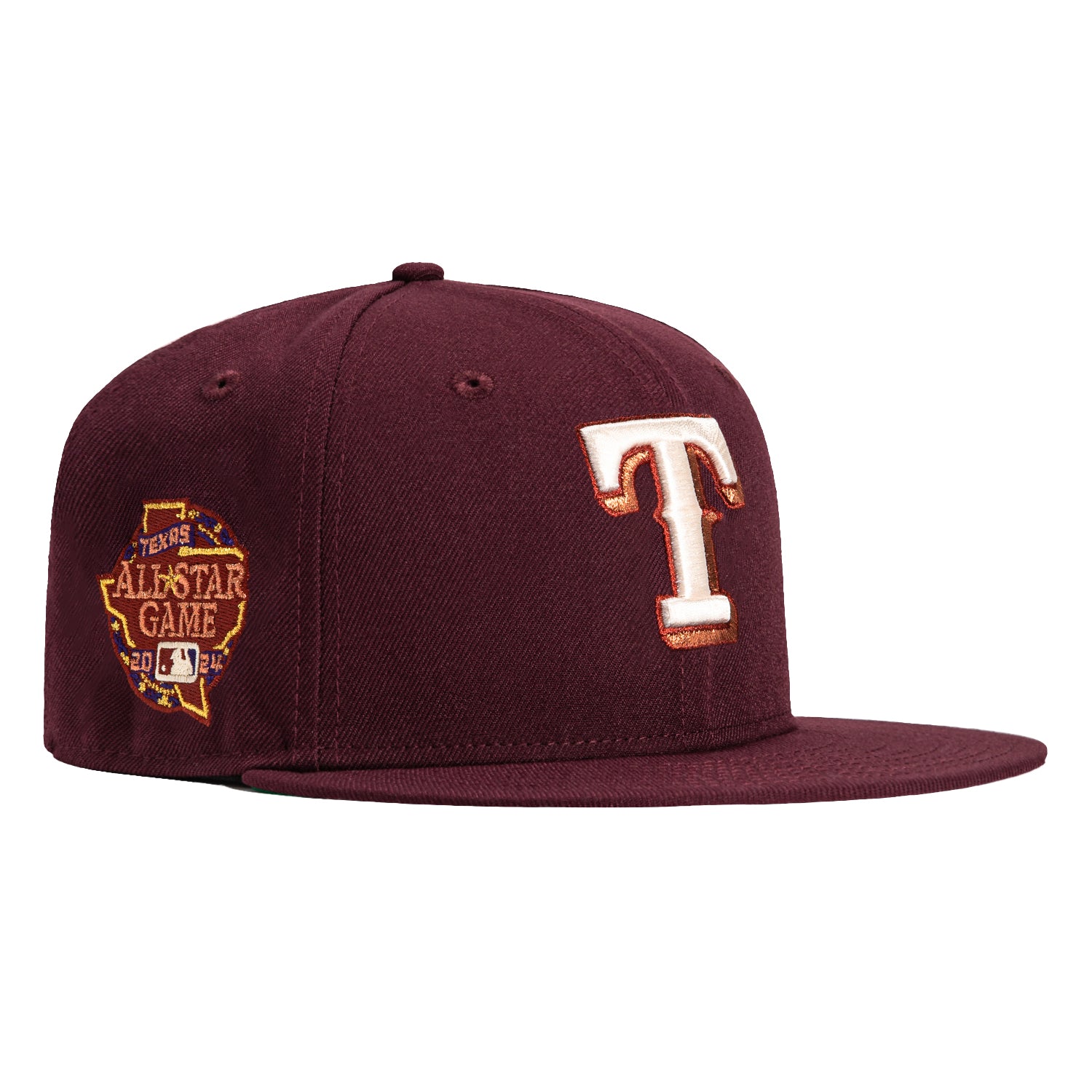 New Era 59Fifty Bordeaux Texas Rangers 2024 All Star Game Patch Hat - Maroon