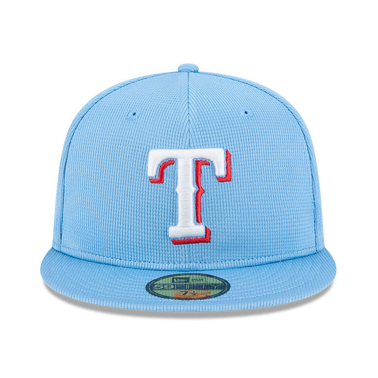 New Era 59Fifty Texas Rangers 2025 Spring Training Patch Hat - Light Blue