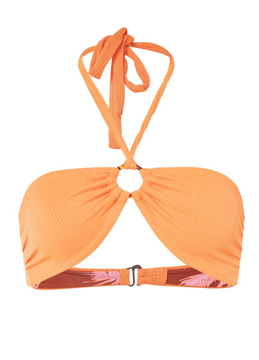 Maaji Vibrant Orange Jill Ring Bandeau Bikini Top